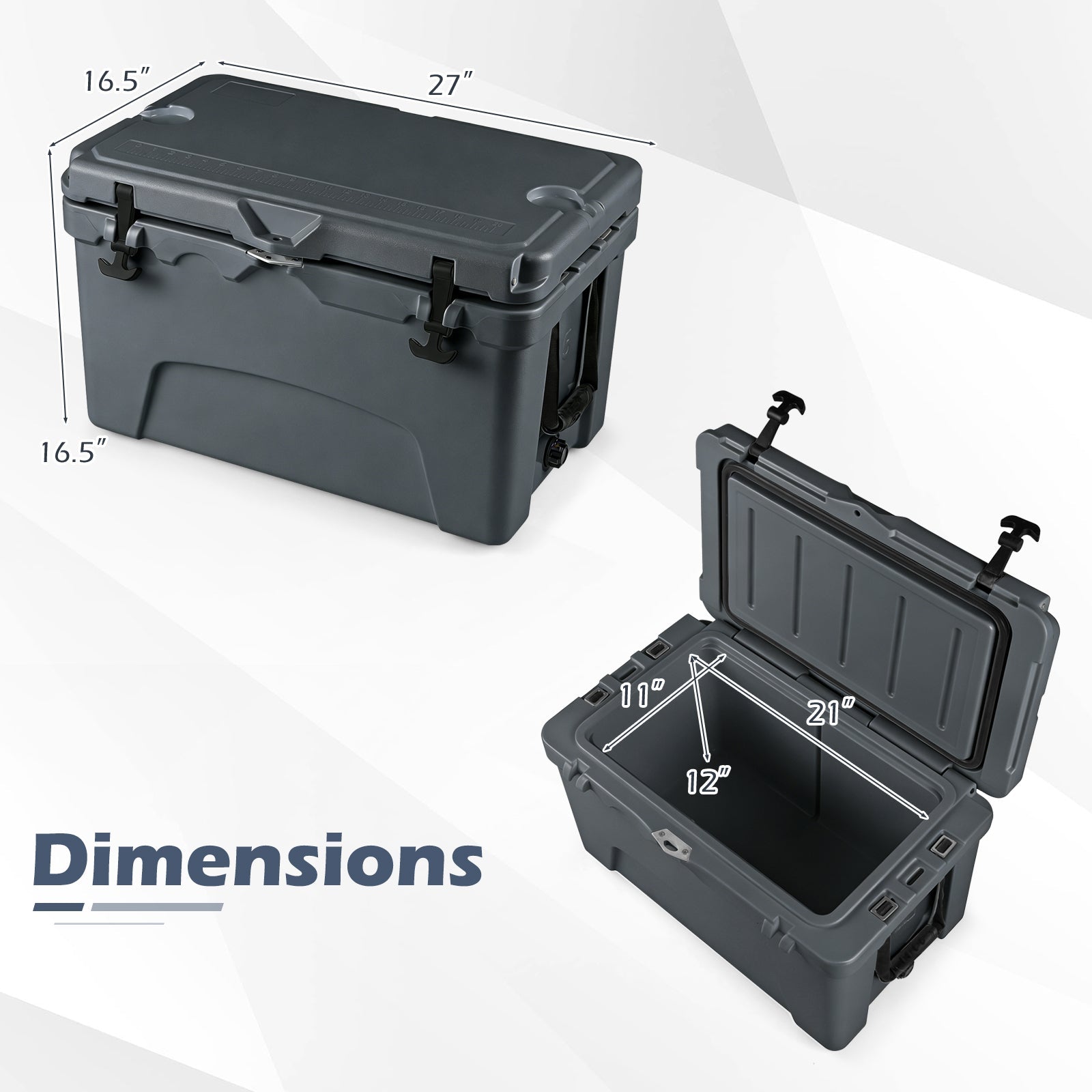 45 Quart Portable Hard Cooler Insulated Ice Chest Keeps Cool for up to 6 Days - Energize Trek