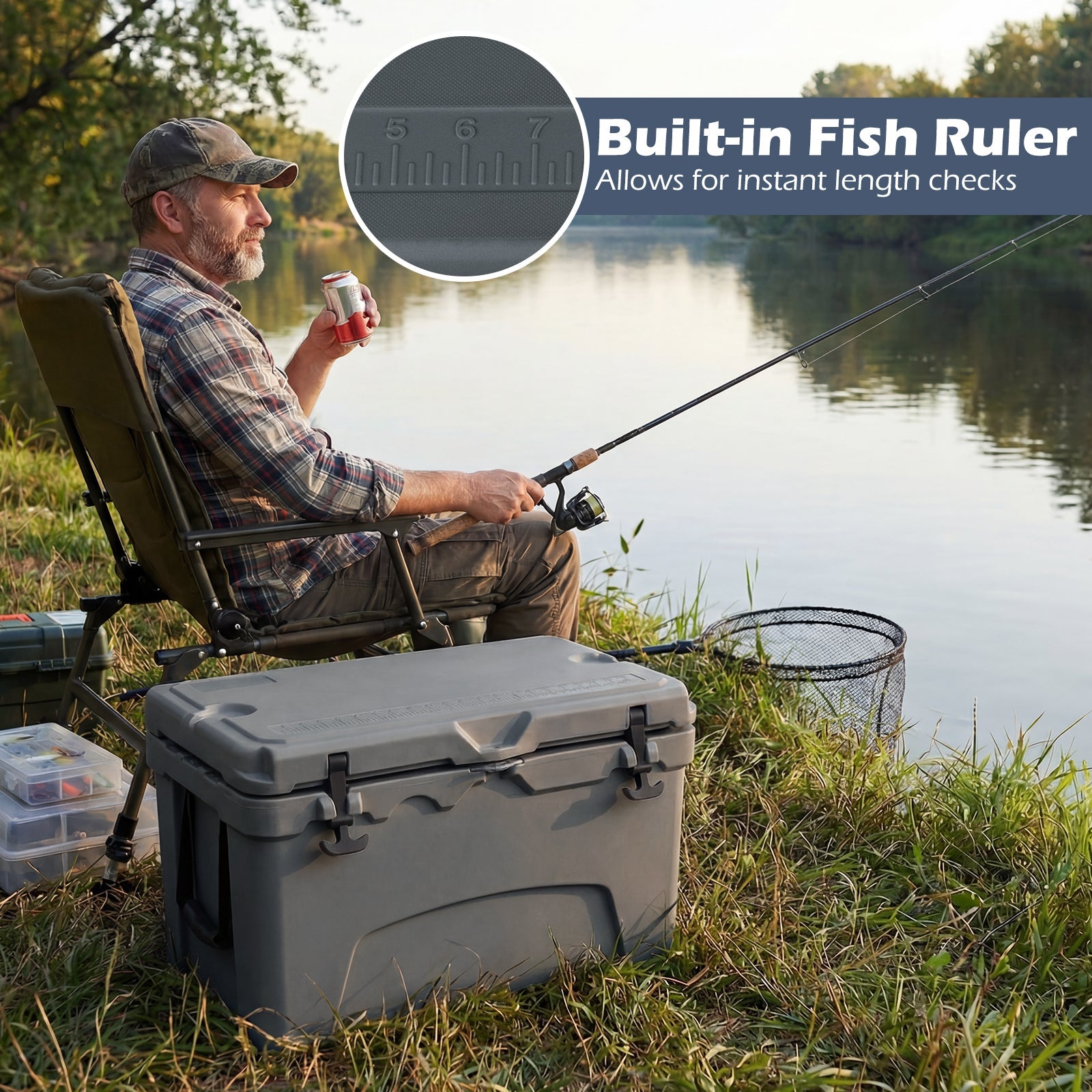 45 Quart Portable Hard Cooler Insulated Ice Chest Keeps Cool for up to 6 Days - Energize Trek