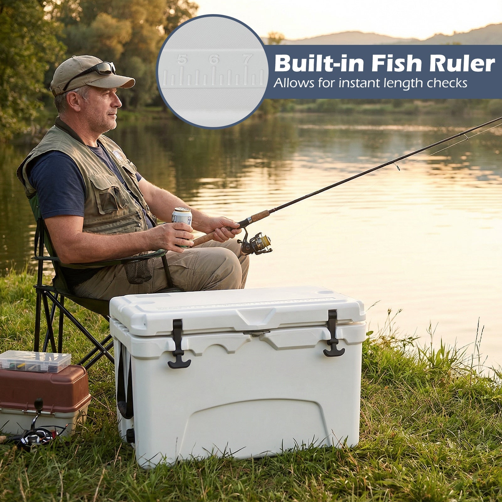45 Quart Portable Hard Cooler Insulated Ice Chest Keeps Cool for up to 6 Days - Energize Trek