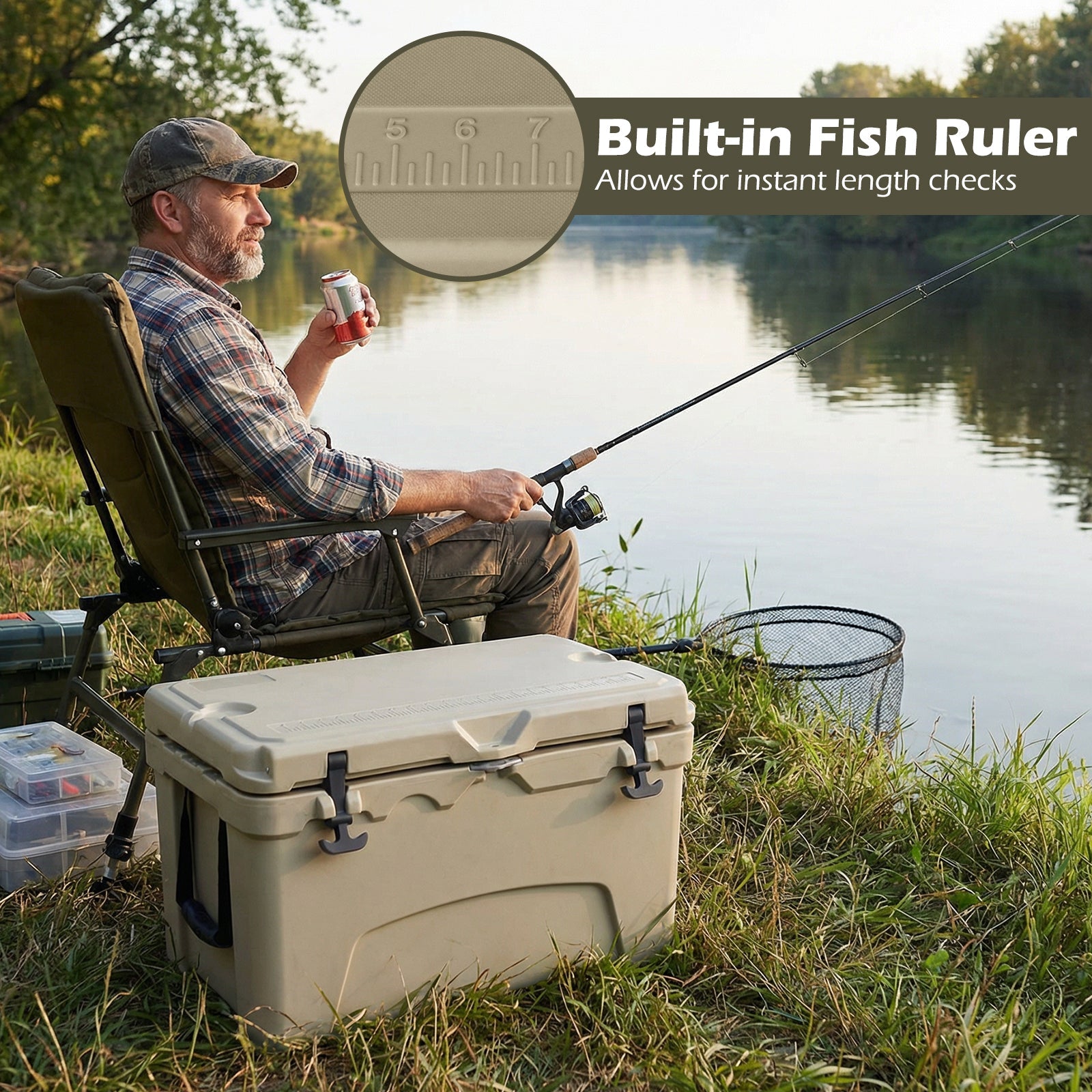 45 Quart Portable Hard Cooler Insulated Ice Chest Keeps Cool for up to 6 Days - Energize Trek
