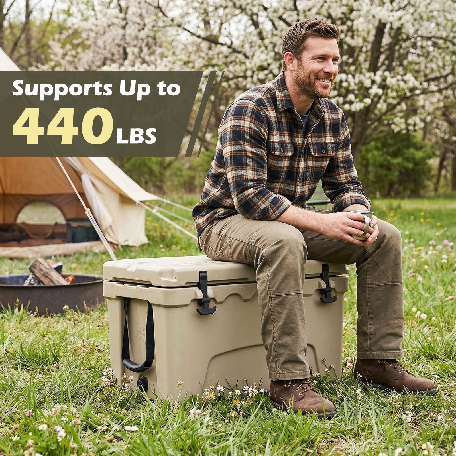 45 Quart Portable Hard Cooler Insulated Ice Chest Keeps Cool for up to 6 Days - Energize Trek