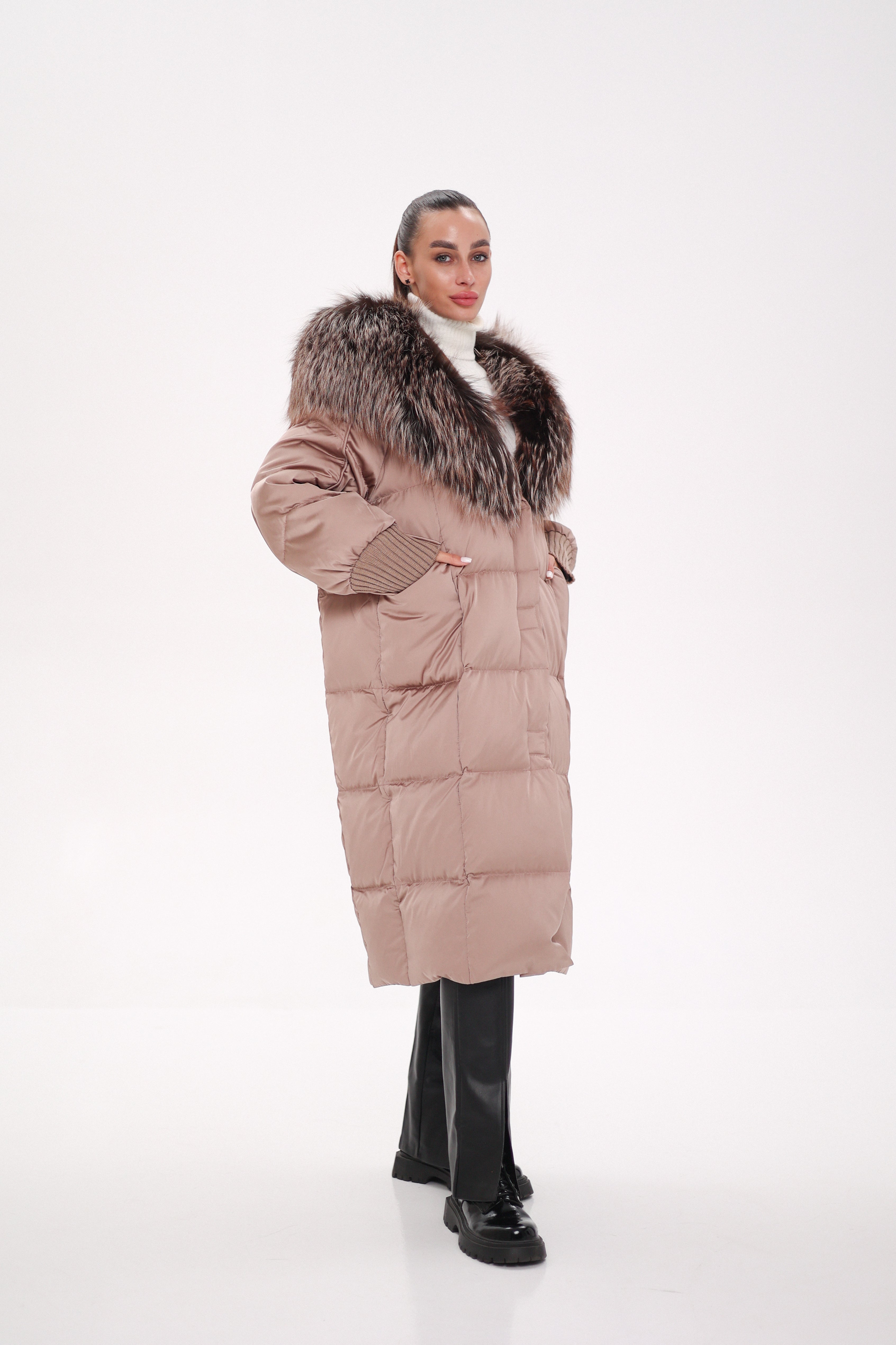 Rei Silver Fox Fully Lined Hood Down Coat in Blush - Energize Trek