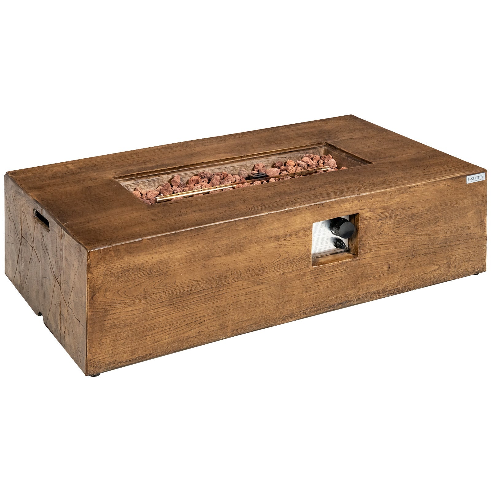 48 x 27 Inch Outdoor Gas Fire Pit Table 50 000 BTU with Lava Rocks and Cover - Energize Trek