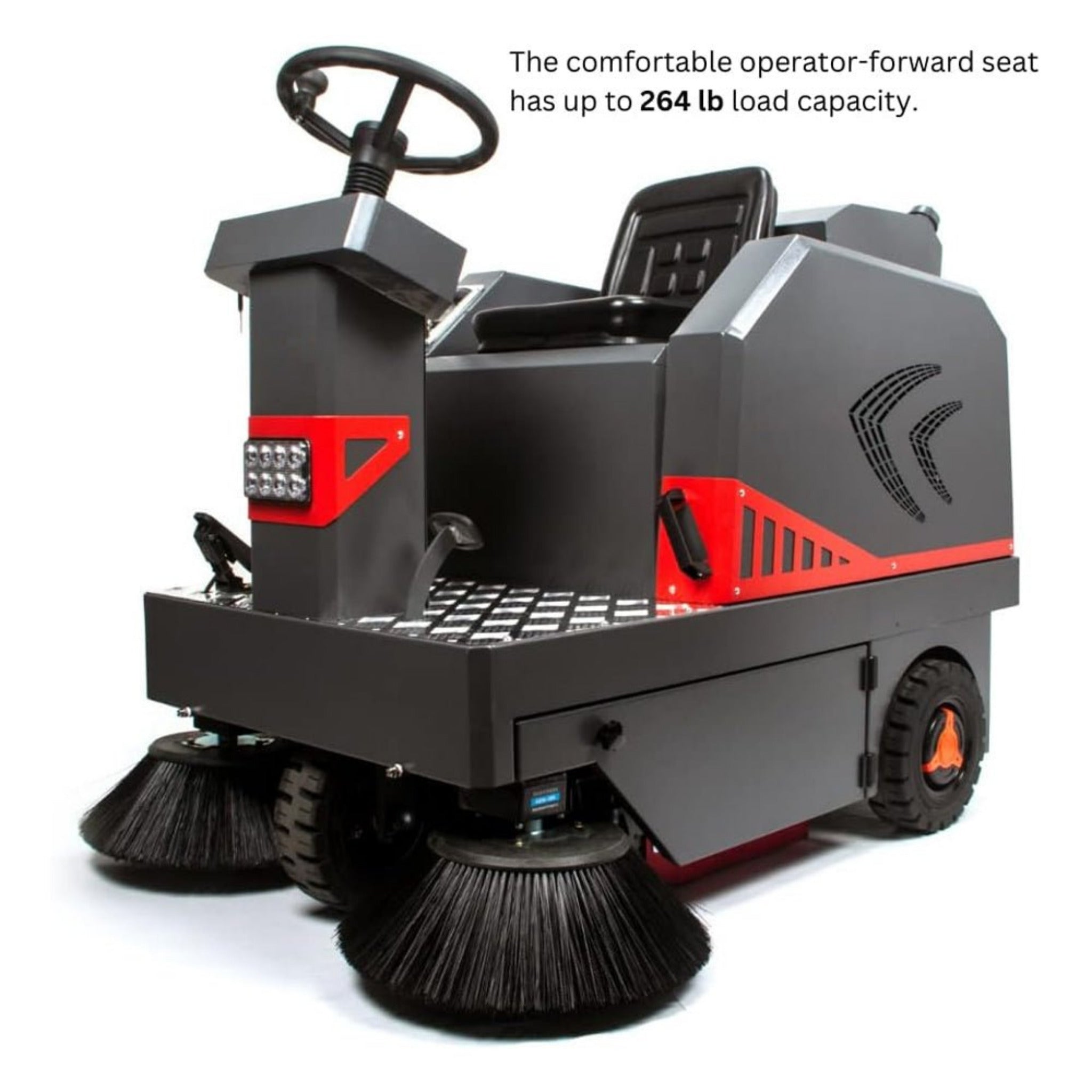 49" Heavy Duty Electric Industrial Ride-On Floor Sweeper With Dust Bin, 1400W (SAK18436) - Energize Trek