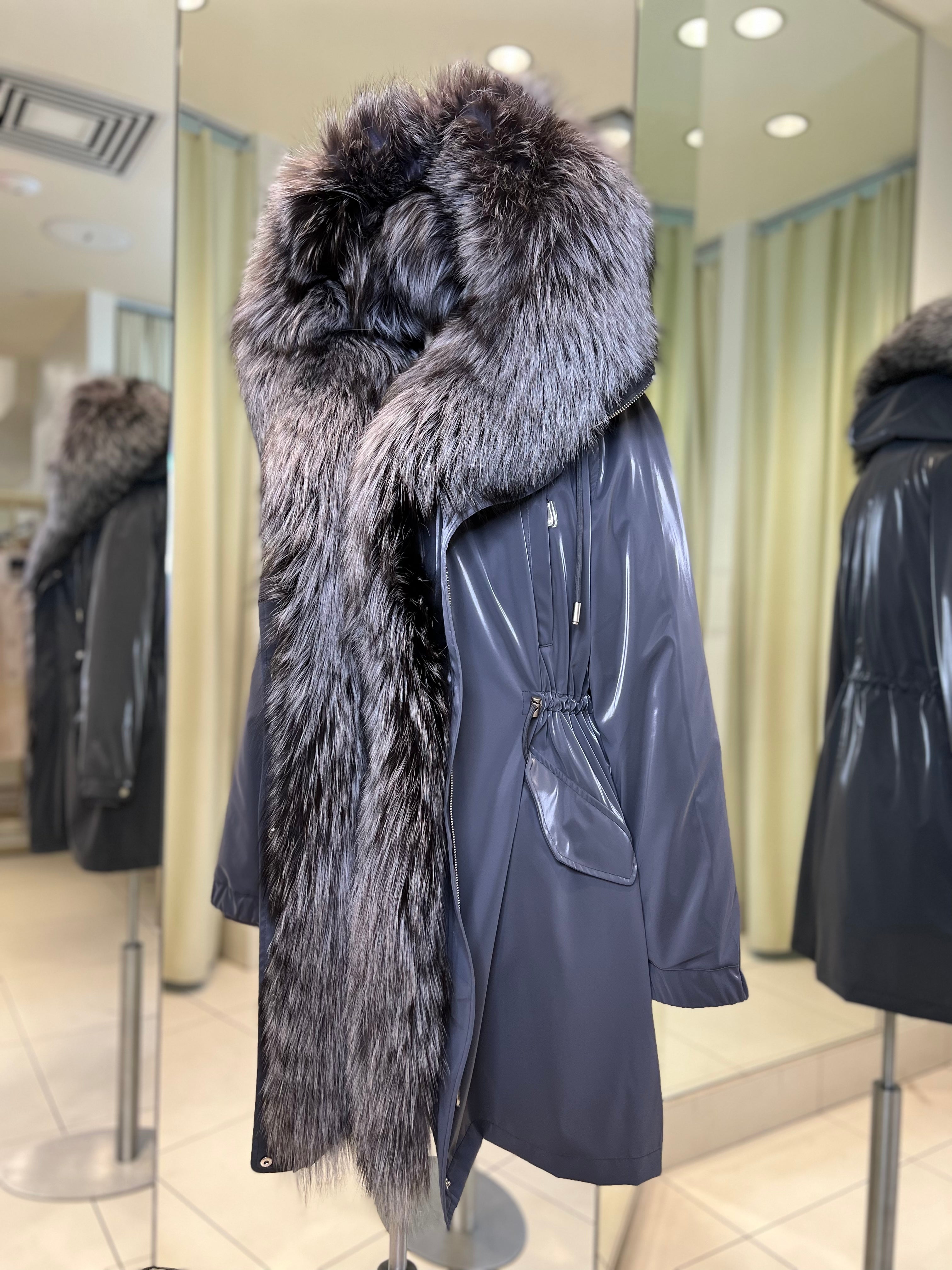 Genuine Silver Fox Fully Lined Hood Rabbit Insulated Parka - Energize Trek