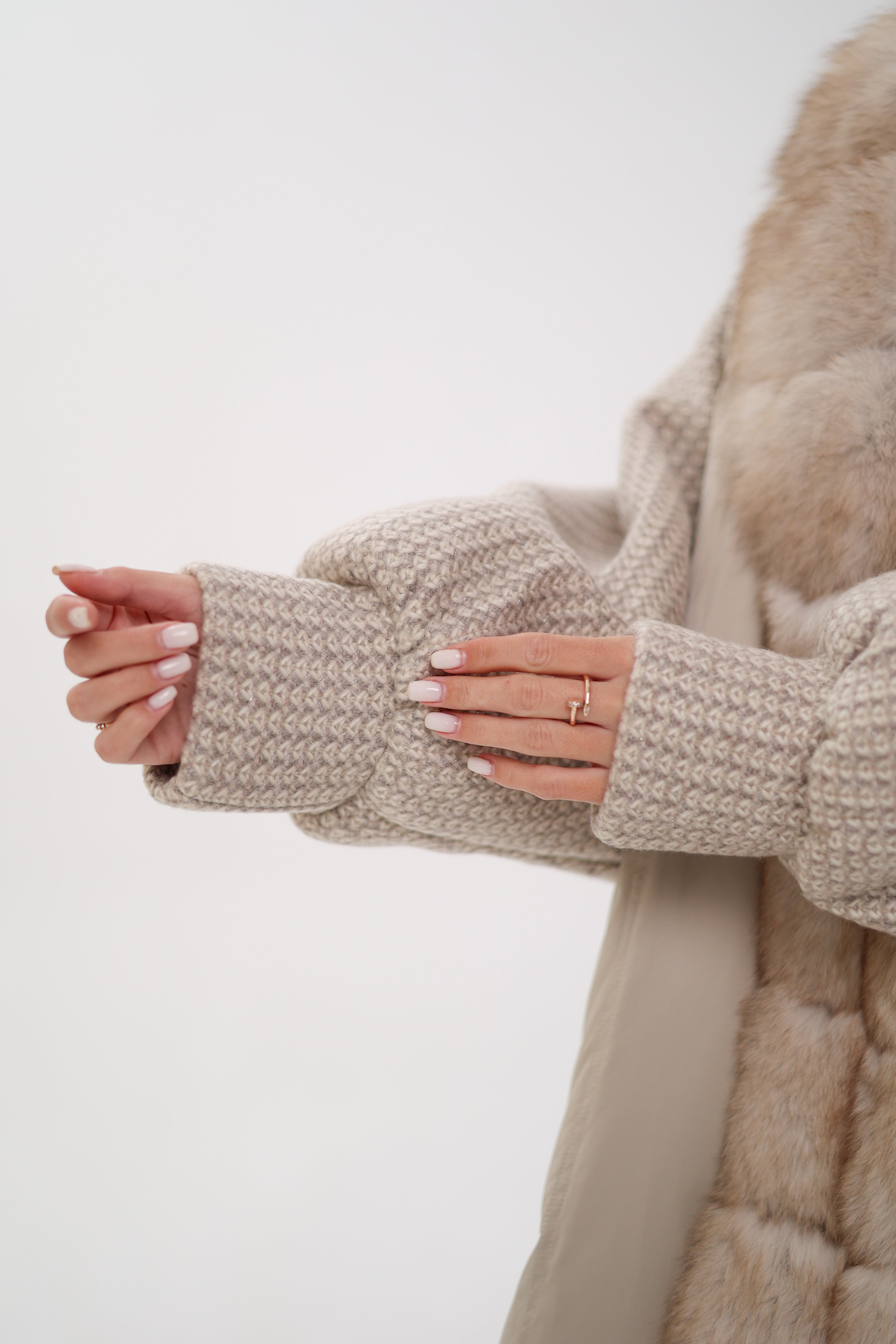 Genuine Polar Fox Boucle Down Coat - Energize Trek