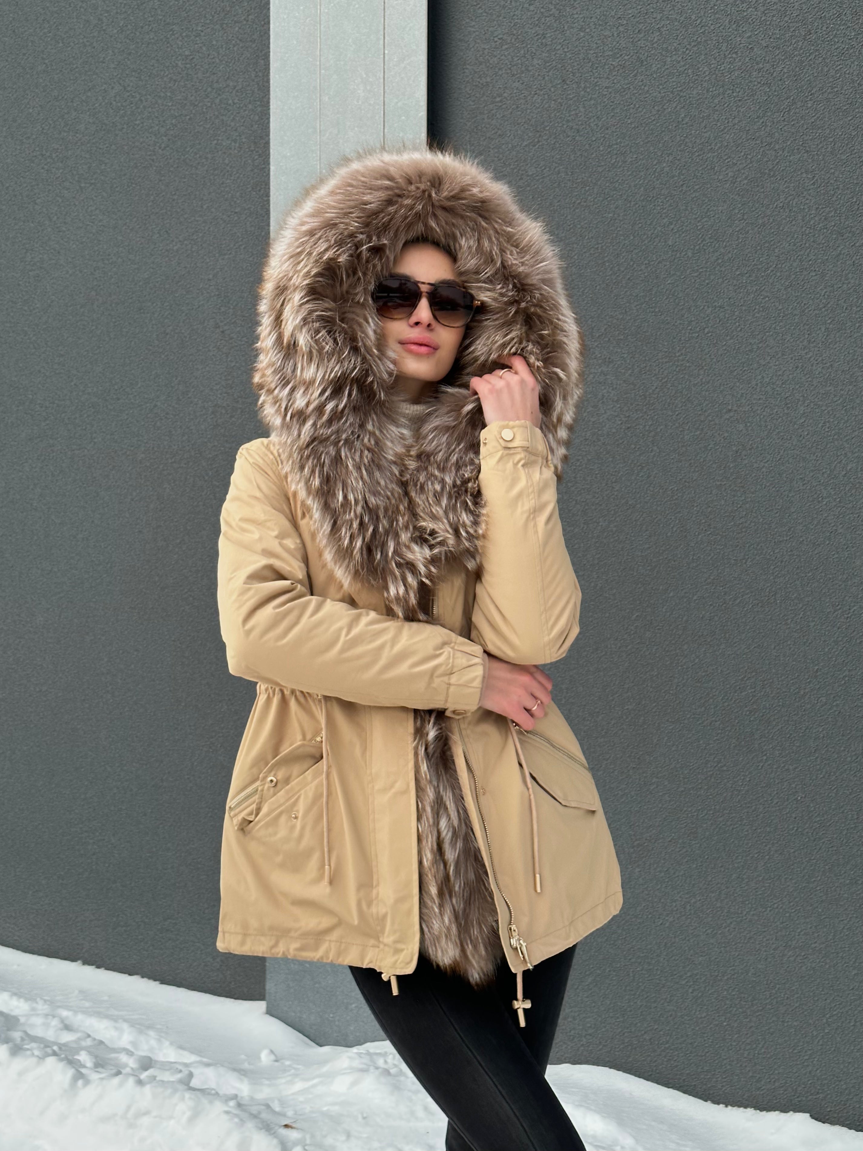 Genuine Silver Fur Trim Parka with Rabbit Fur Insulation - Energize Trek