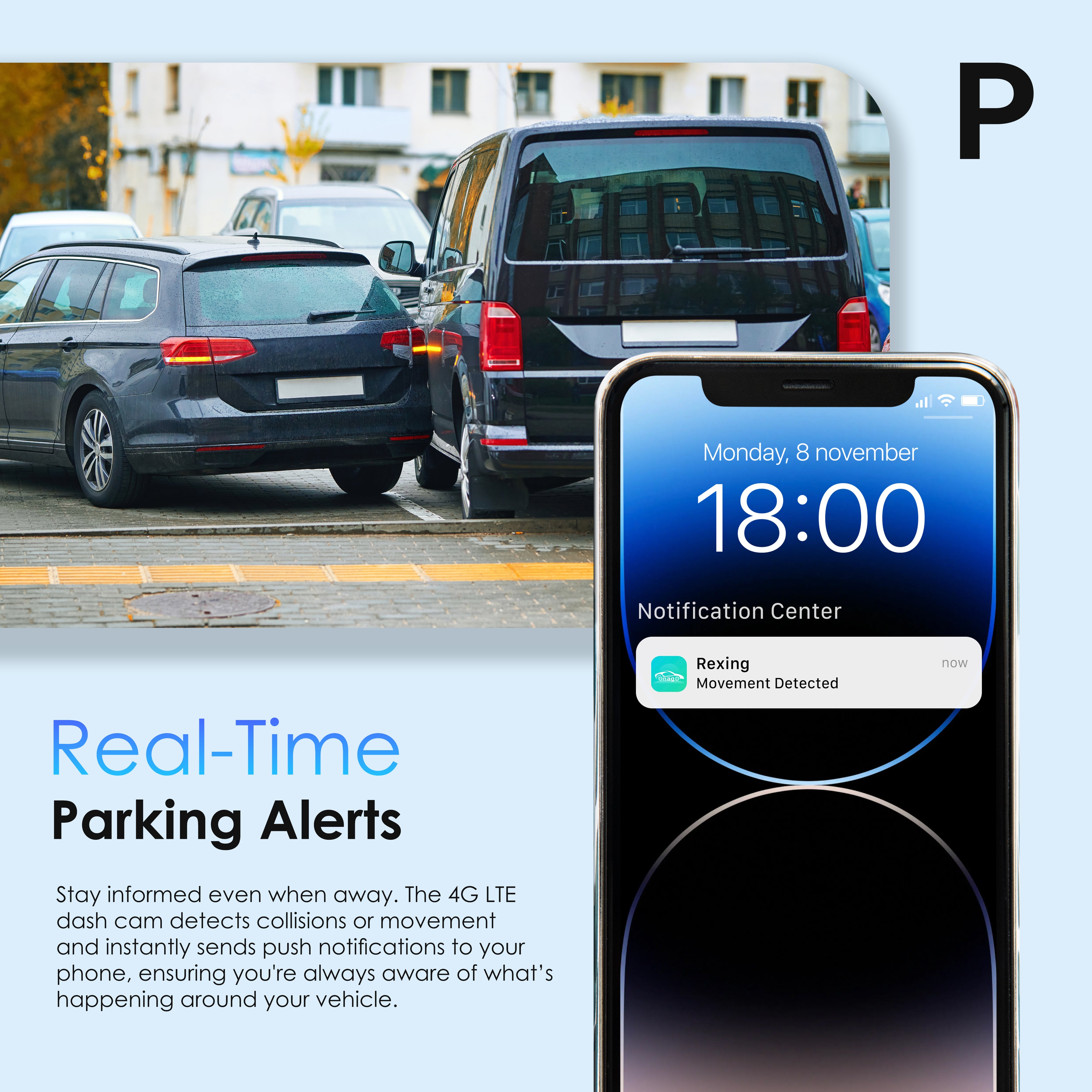 Rexing 4G LTE 2-Channel Dash Cam with GPS – 2.5K Front + 1080p Rear | Real-Time Remote Access & Alerts - Energize Trek