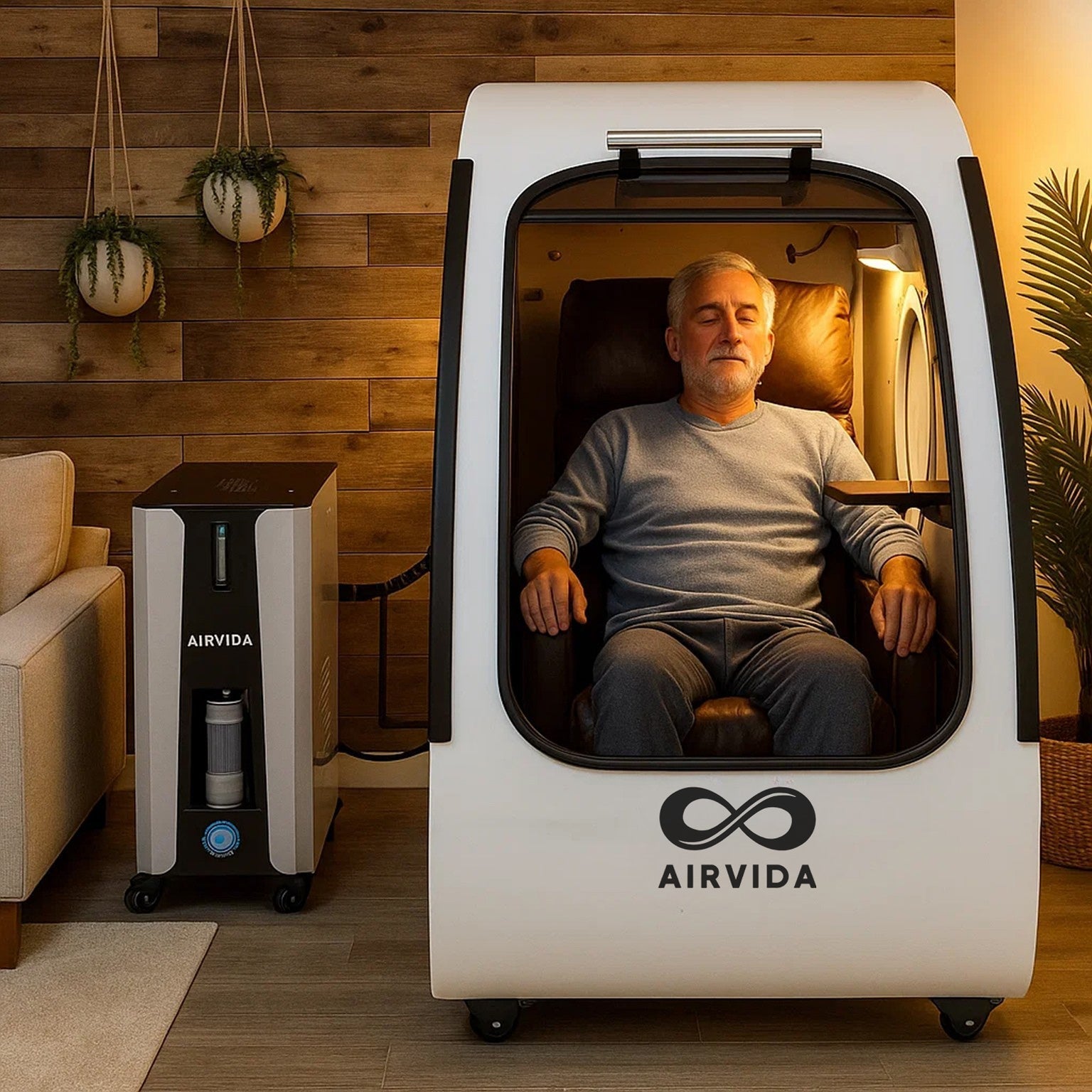 Sitting Hard Shell Hyperbaric Chamber 1.3-2.0 ATA  -Airvida Elite - Energize Trek