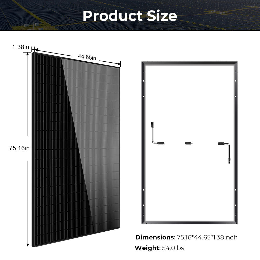 370W/ 415W/ 500W Mono Black PERC Solar Panel UL 61730 CEC Listed - Energize Trek