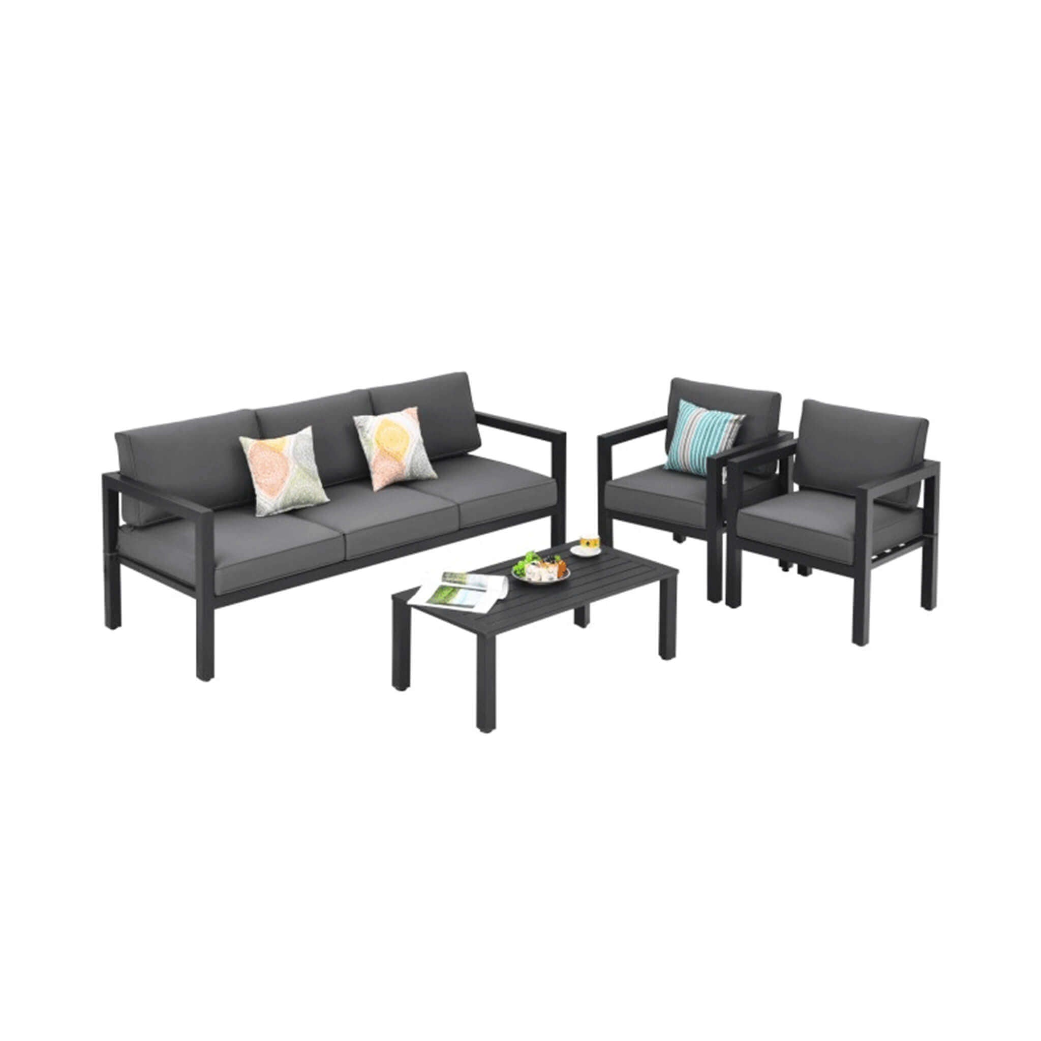 Premium Outdoor Aluminum Furniture Set For Backyard & Poolside, 4PCS (SAK73532) - Energize Trek