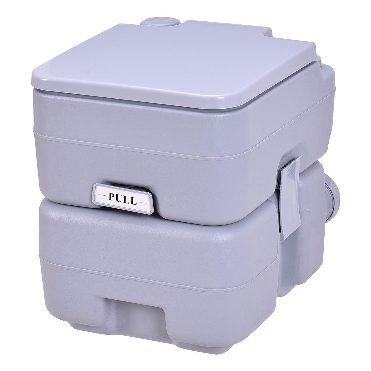 5.3 Gallon Portable Toilet with Waste Tank and Built-in Rotating Spout-Gray - Energize Trek