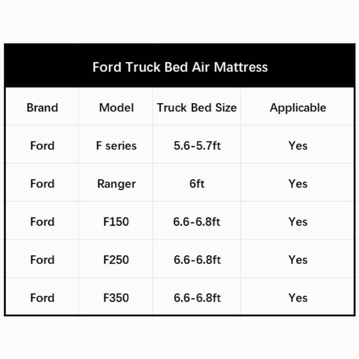 5.5-5.8ft | 6-6.5ft Ford Truck Bed Air Mattress 1.0 - Energize Trek