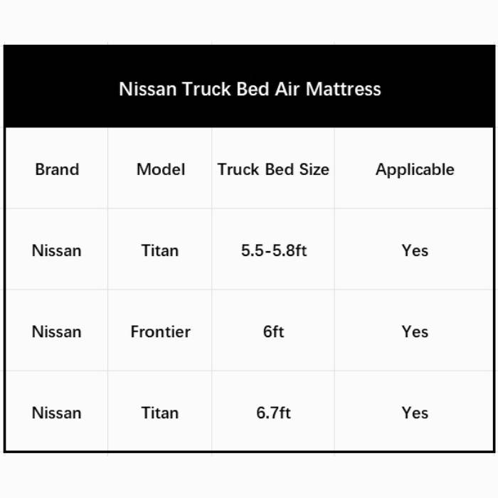 5.5-5.8ft | 6-6.5ft Nissan Short Truck Bed Air Mattress - Energize Trek