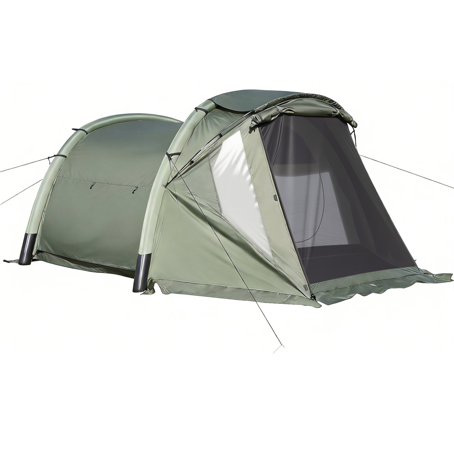 5-7 Person Inflatable Camping Tent with Screened Porch-Green - Energize Trek