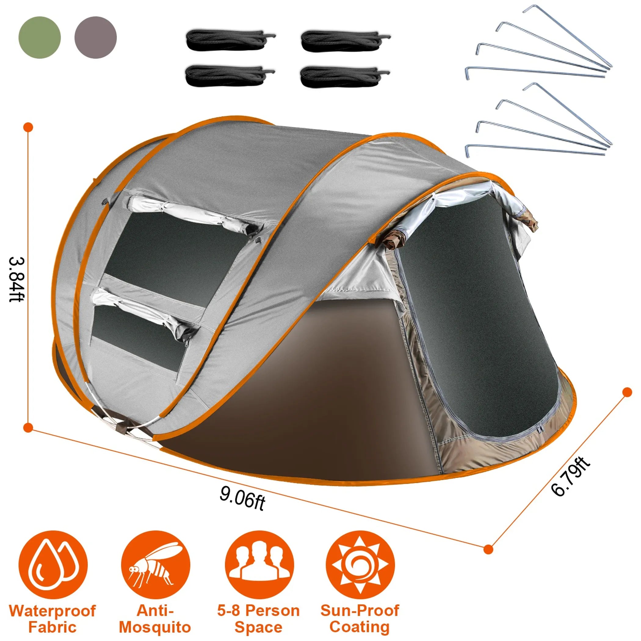 5-8 Person Pop Up Tent Automatic Setup Camping Tent - Energize Trek