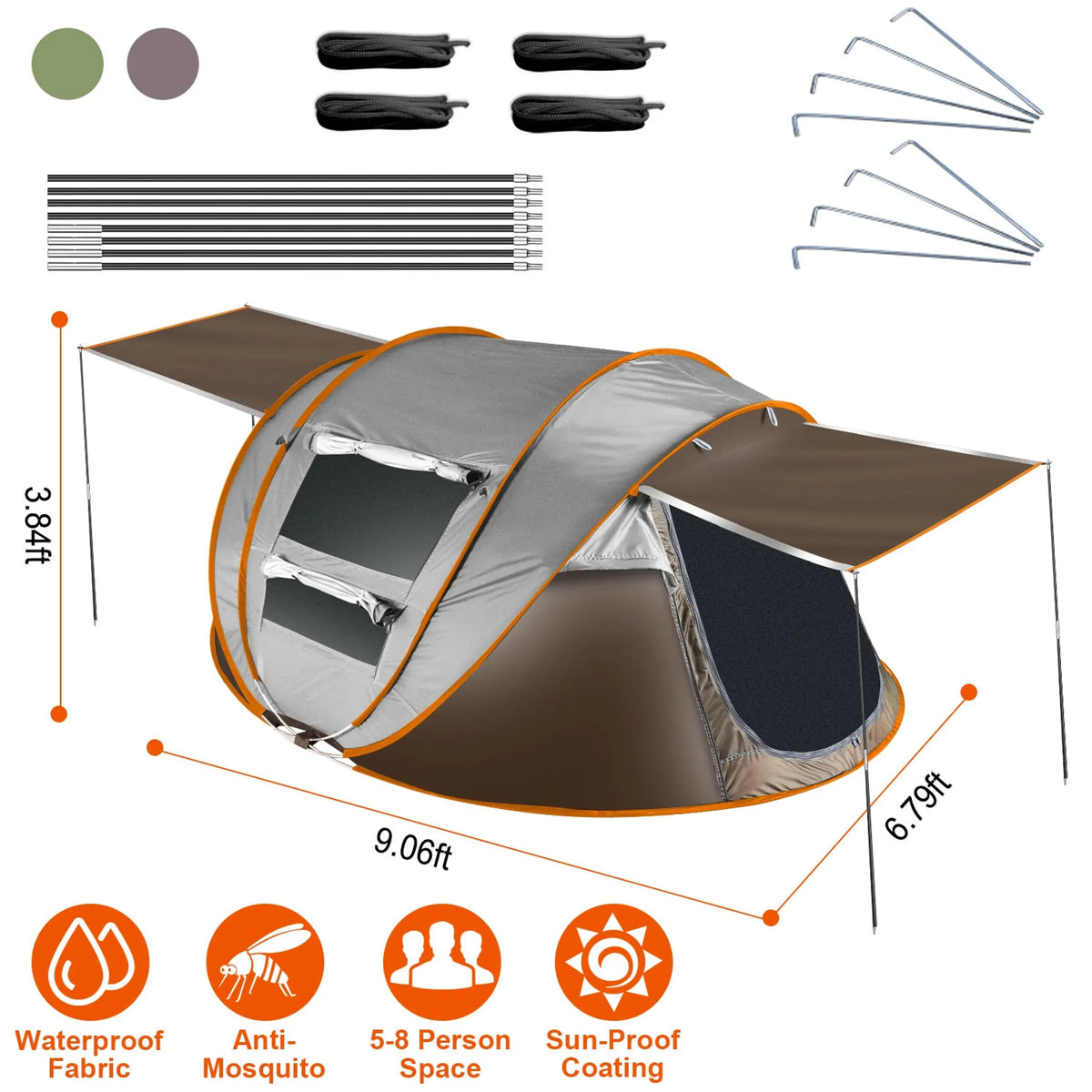 5-8 Person Pop Up Tent - Energize Trek