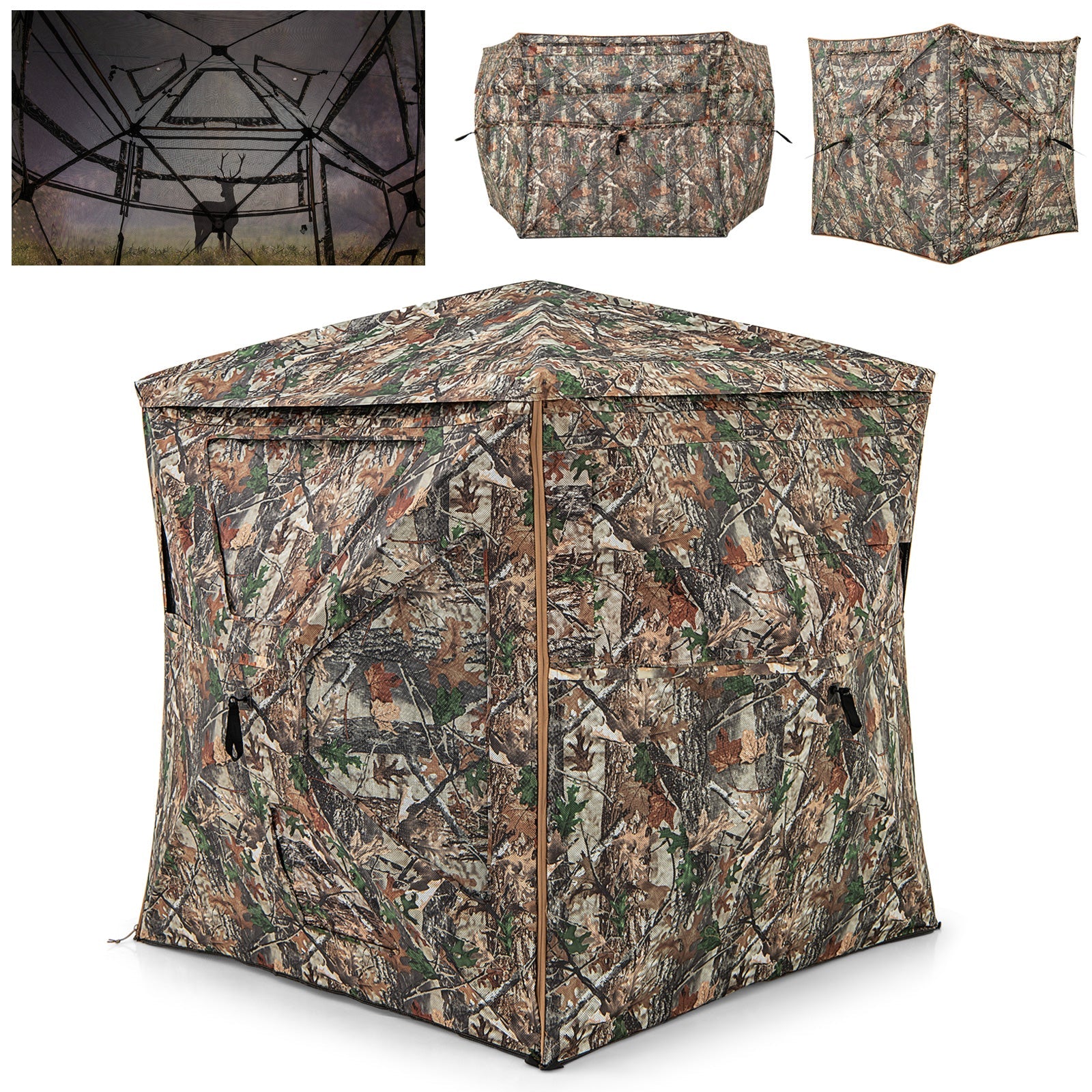 5-IN-1 Detachable Hunting Blind for 2-3 People with Skylight - Energize Trek