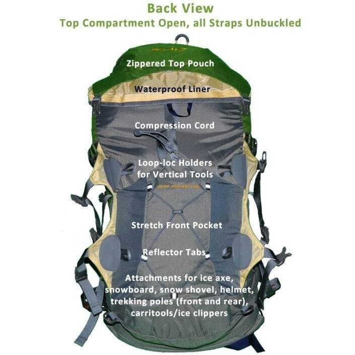 50 or 60 Liter Aarn Peak Aspiration Backpack - Energize Trek