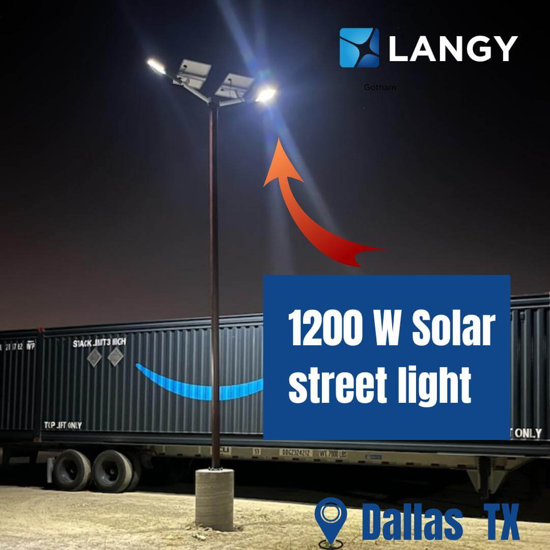 1200W solar street light with pole -30,000lumens - Energize Trek