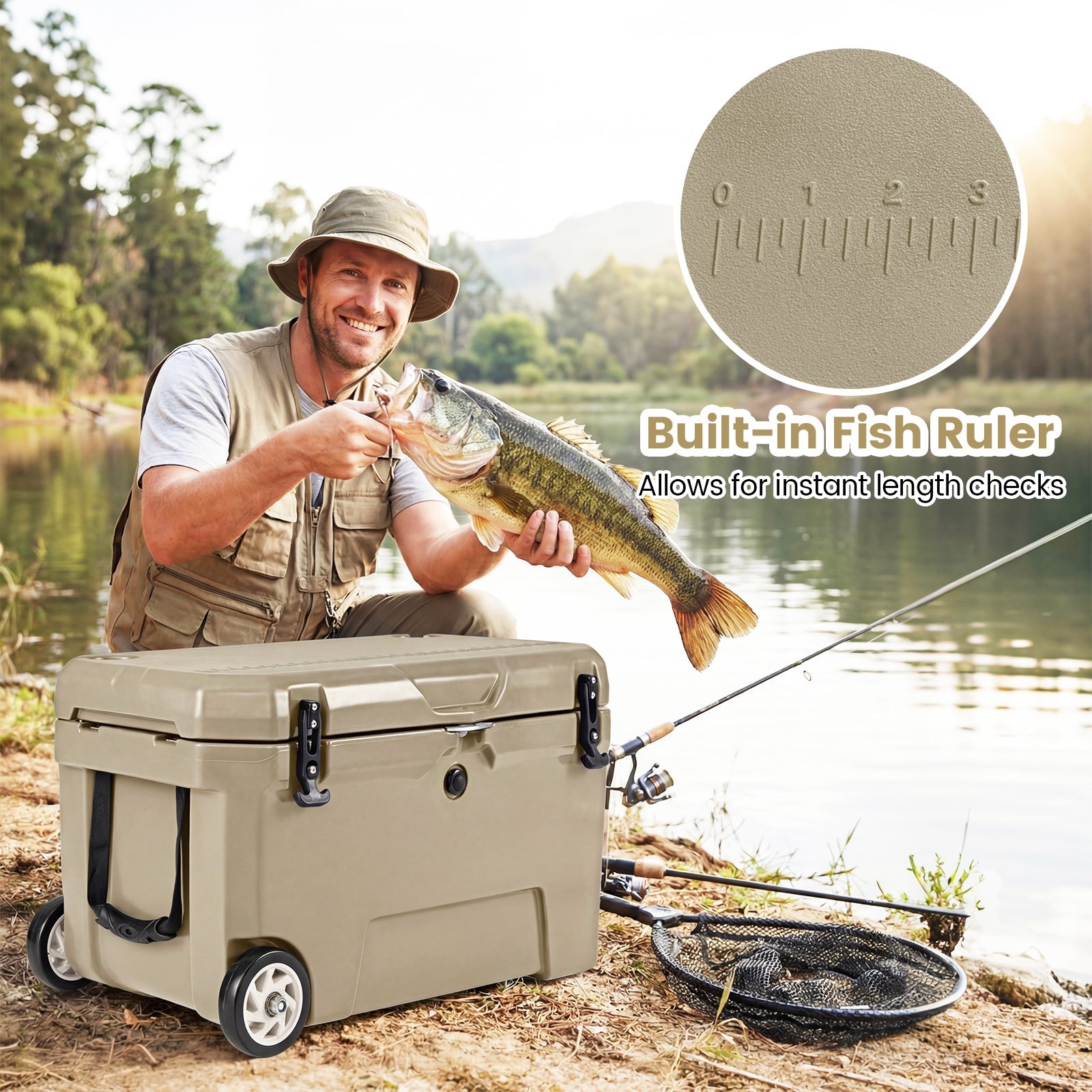 52 Quart Portable Hard Cooler with 6-Day Ice Retention and Wheels - Energize Trek