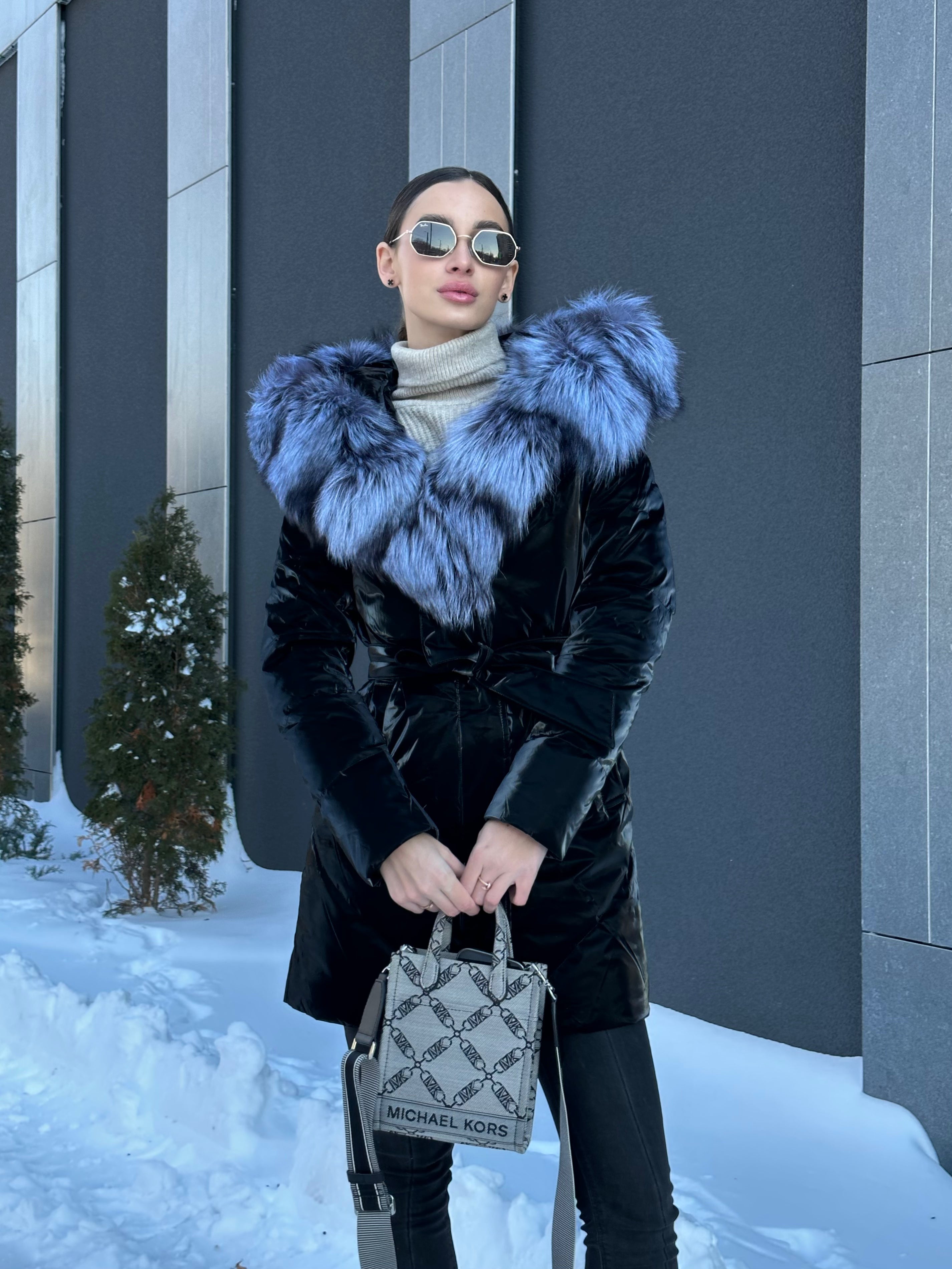 Genuine Silver Fox Fur Down Fill Coat - Energize Trek