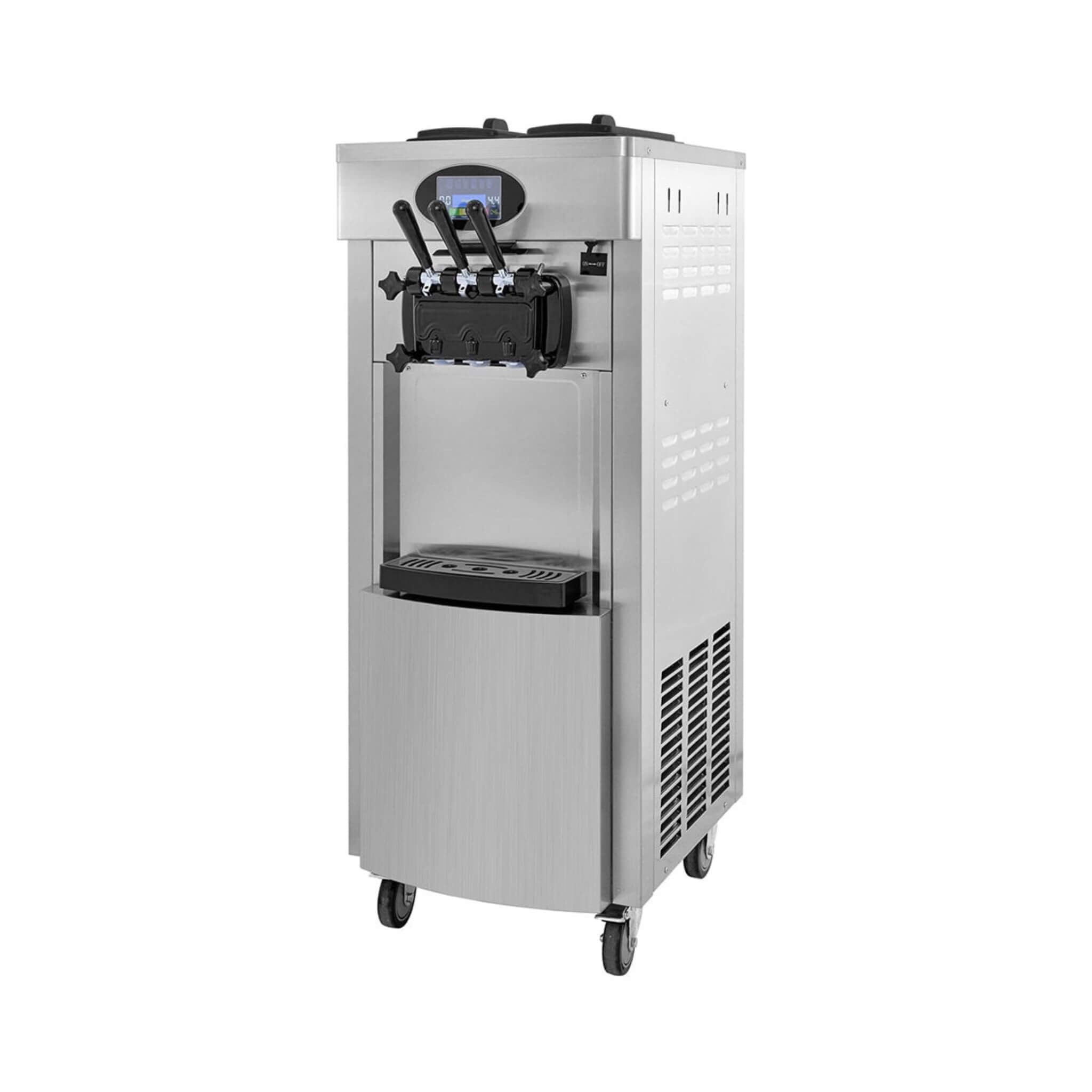 53" Freestanding 3-Flavors Commercial Soft Serve Yogurt Ice Cream Machine Maker With Auto Clean (SAK74031) - Energize Trek