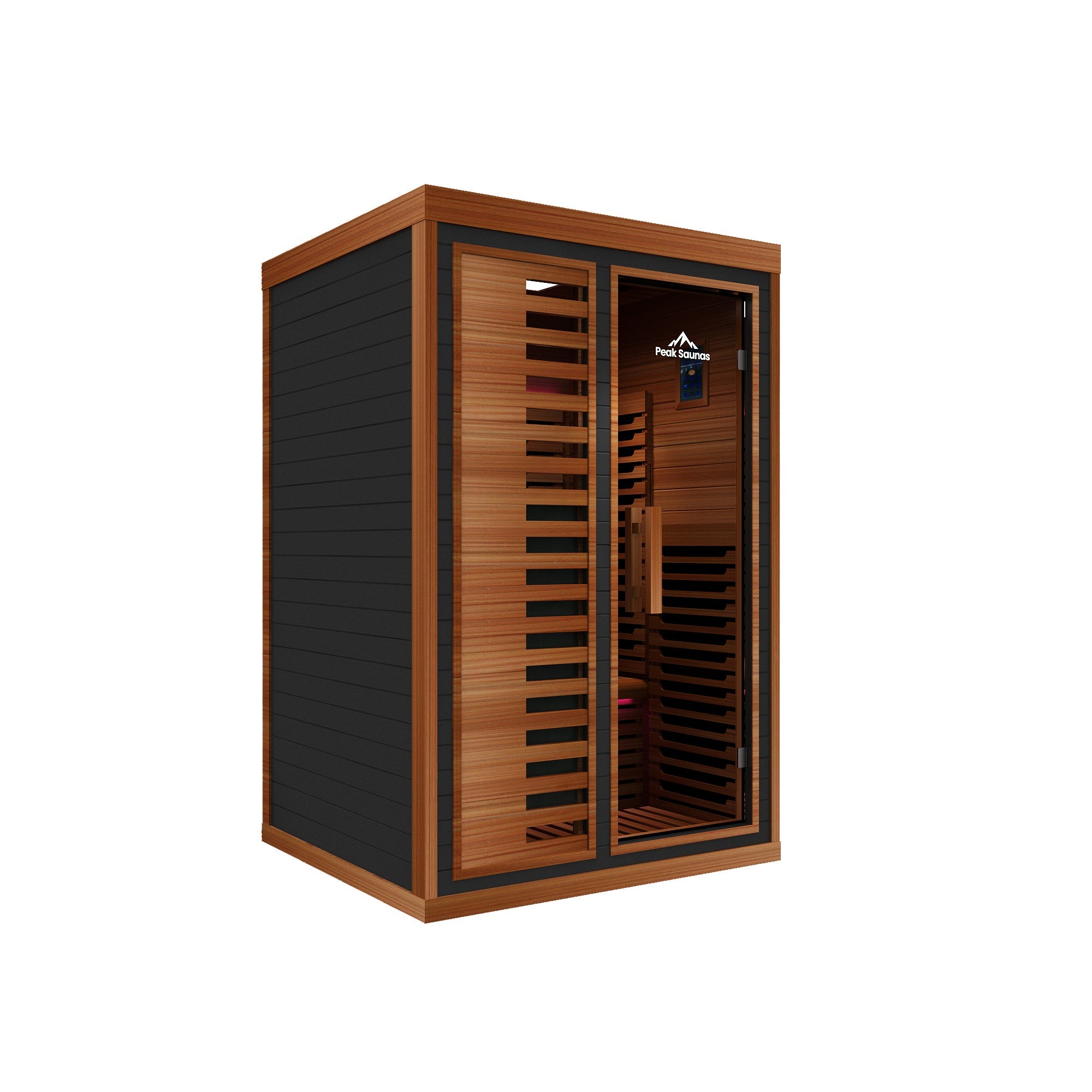 Peak Saunas Fuji 2-Person Full Spectrum Infrared Sauna with XL Medical-Grade Red Light Therapy & Smart WiFi App Control - Energize Trek