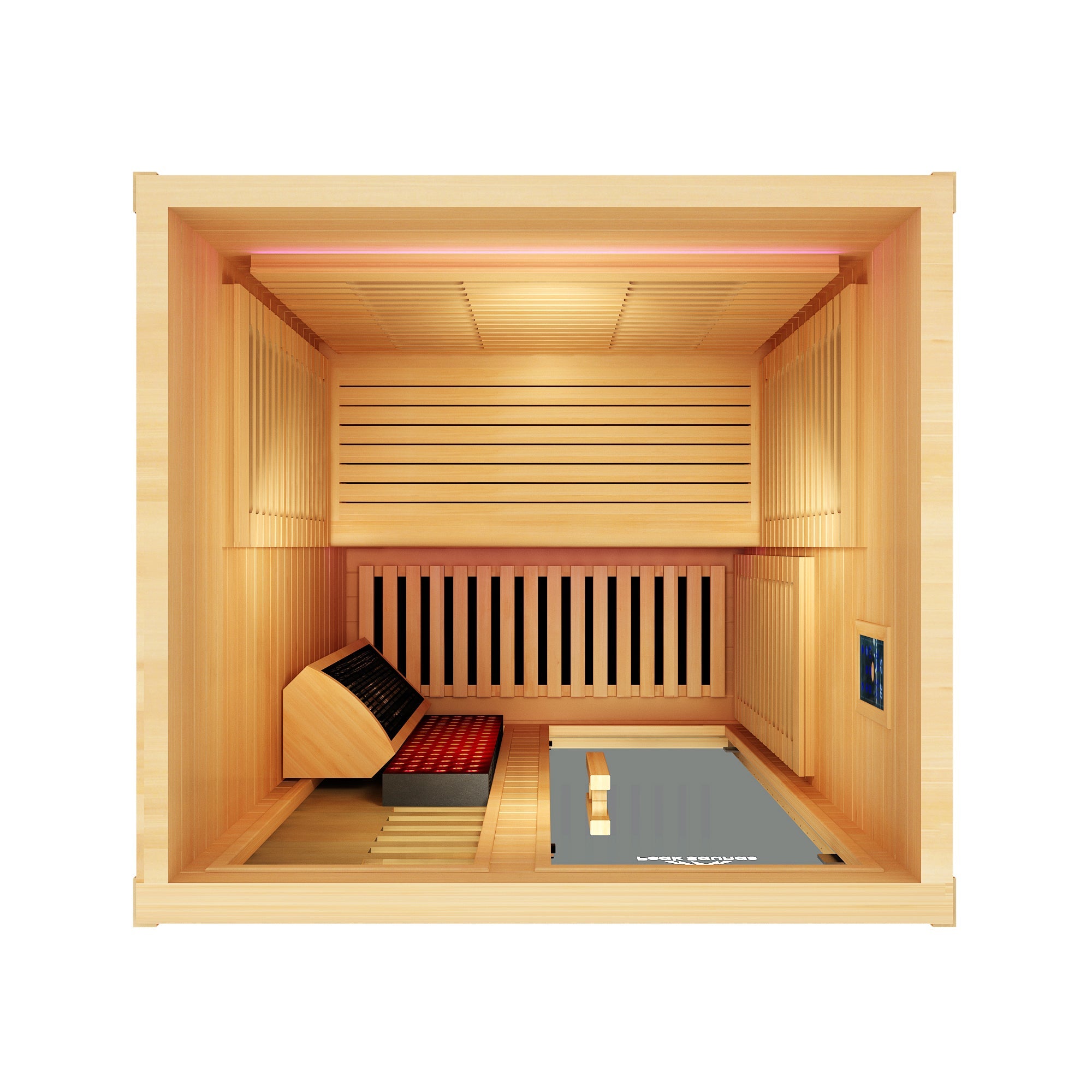 Peak Saunas Everest 2-Person Full Spectrum Infrared Sauna with XL Medical-Grade Red Light Therapy & Smart WiFi App Control - Energize Trek
