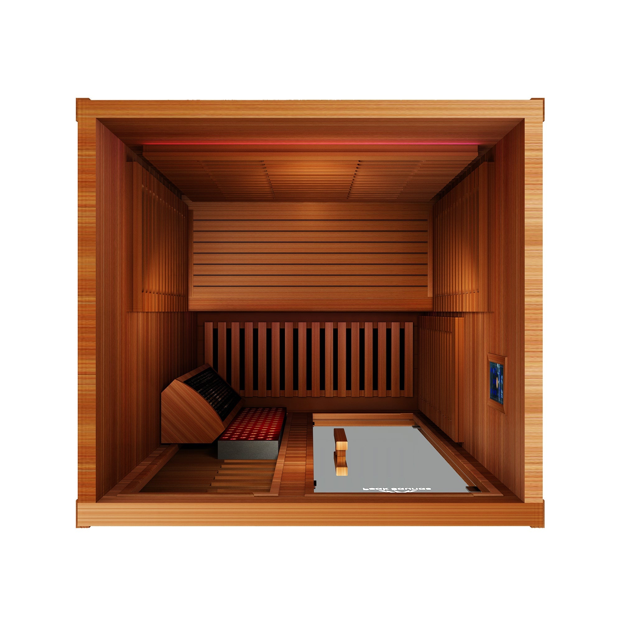 Peak Saunas Fuji 2-Person Full Spectrum Infrared Sauna with XL Medical-Grade Red Light Therapy & Smart WiFi App Control - Energize Trek