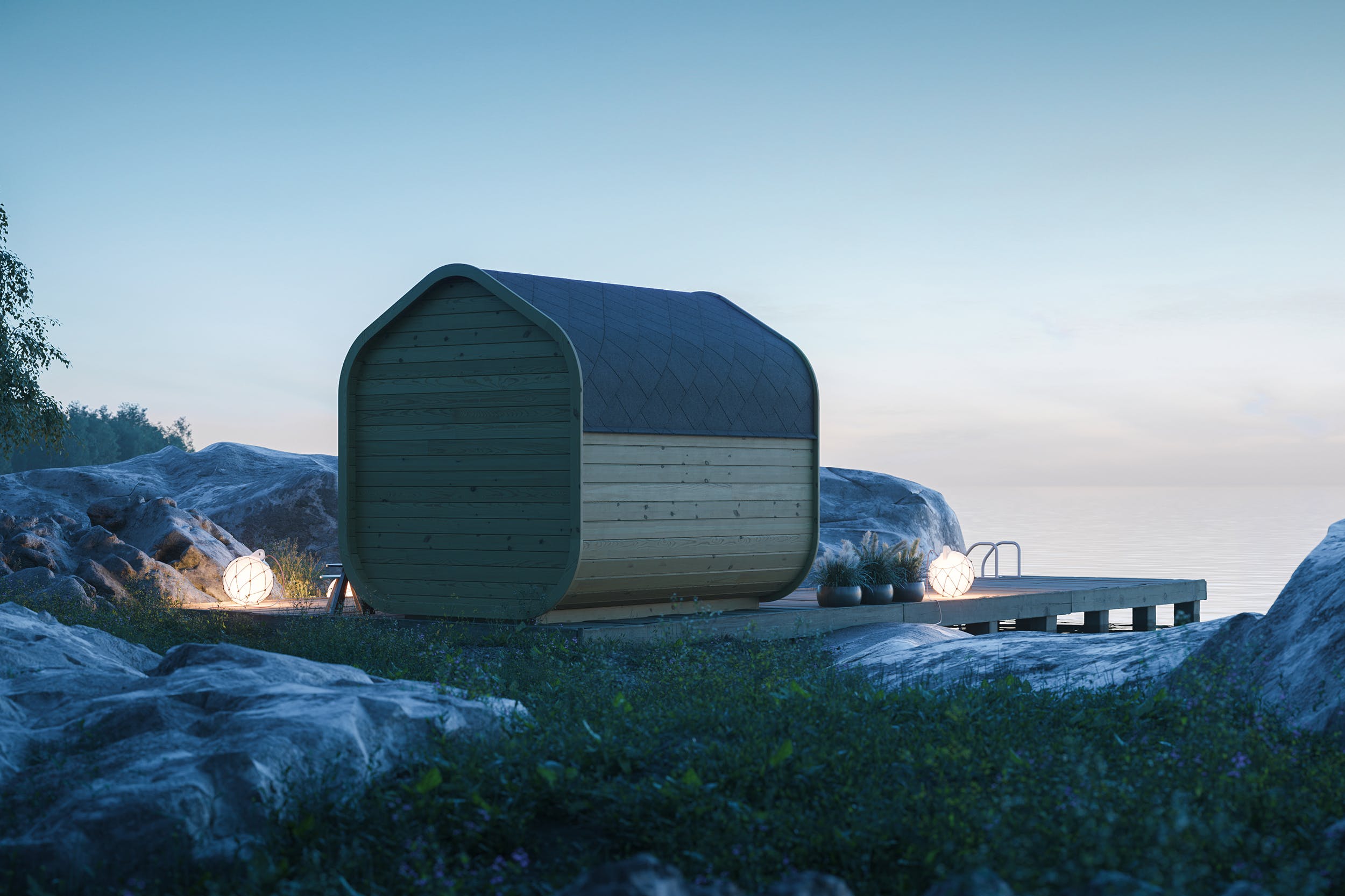 SAUNA EVOLUTION® Barrel Sauna Serenity Nature Air 8 - Energize Trek