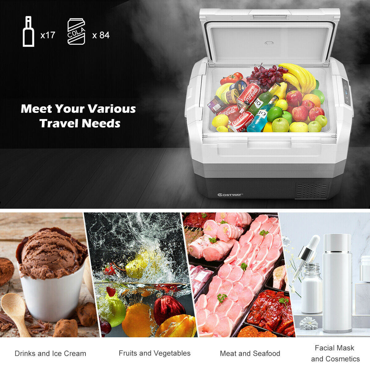 58 Quart Portable Electric Camping Car Cooler - Energize Trek