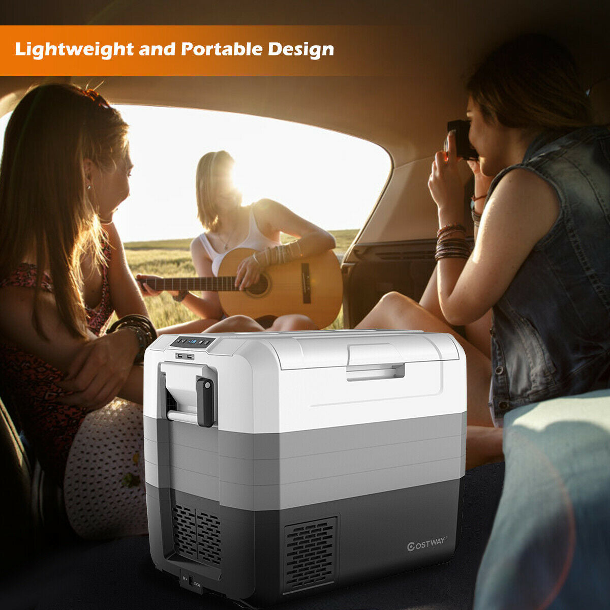 58 Quart Portable Electric Camping Car Cooler - Energize Trek