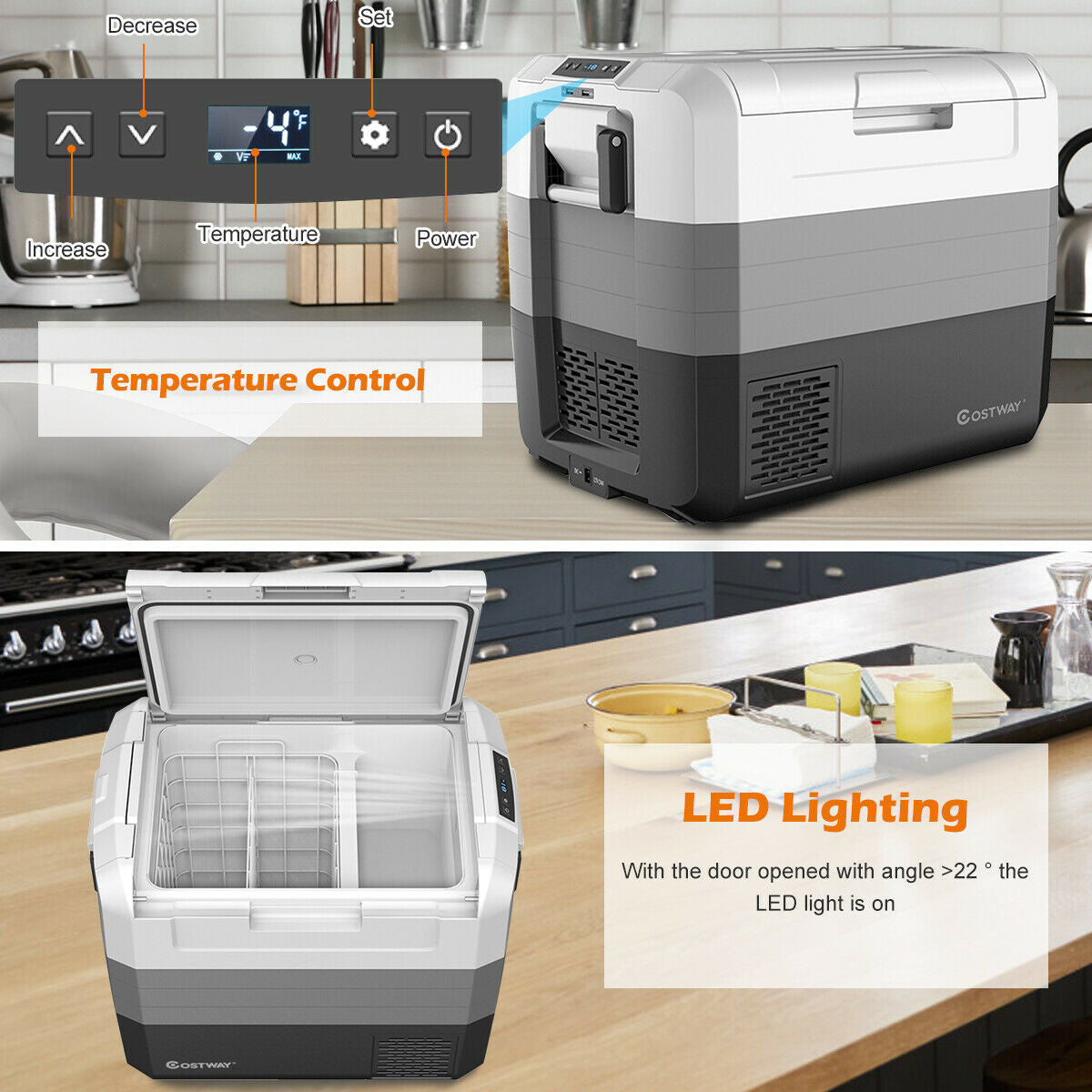 58 Quart Portable Electric Camping Car Cooler - Energize Trek