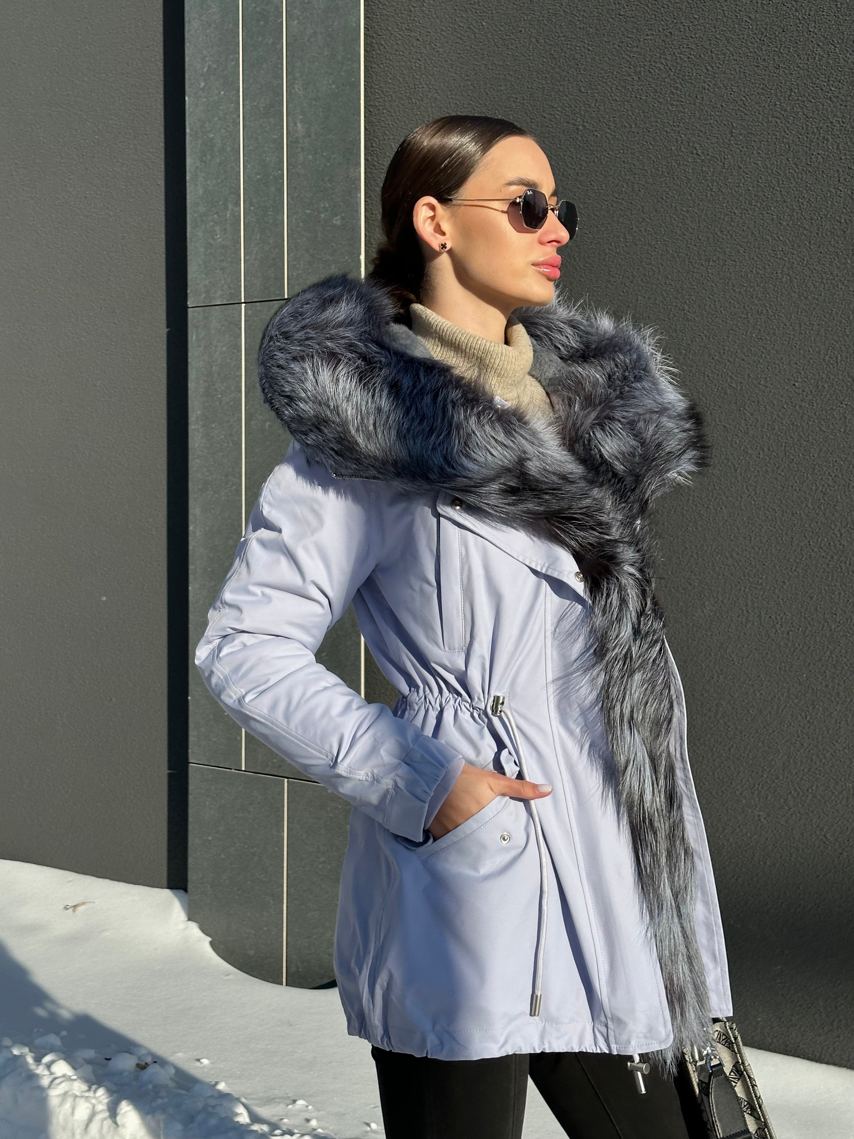 Genuine Silver Fox Fur Trim Rabbit Fur Insulated Parka - Energize Trek