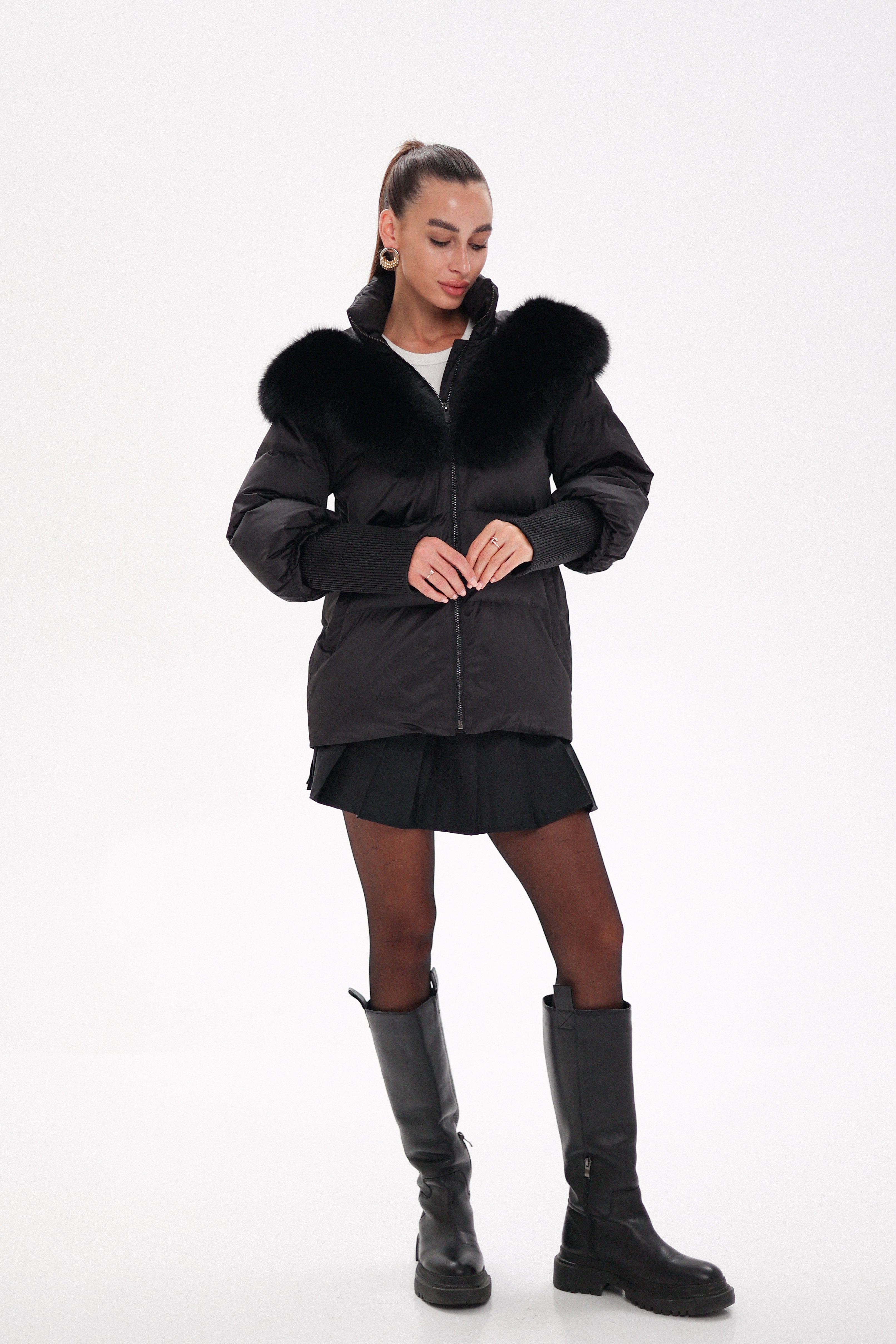 Pre-Order. Re-Stock Ships October 20. Amanda Genuine Fur Trim Down Fill Coat - Energize Trek