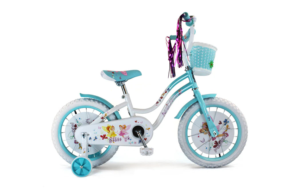 16" Cruiser Steel Frame Coast Brake One Piece Crank, White Full cover Chain cover , Baskets, Fenders & Rims, White Tire, Frame - Energize Trek
