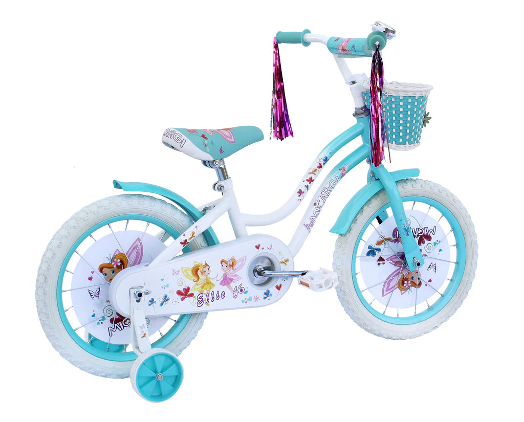 16" Cruiser Steel Frame Coast Brake One Piece Crank, White Full cover Chain cover , Baskets, Fenders & Rims, White Tire, Frame - Energize Trek