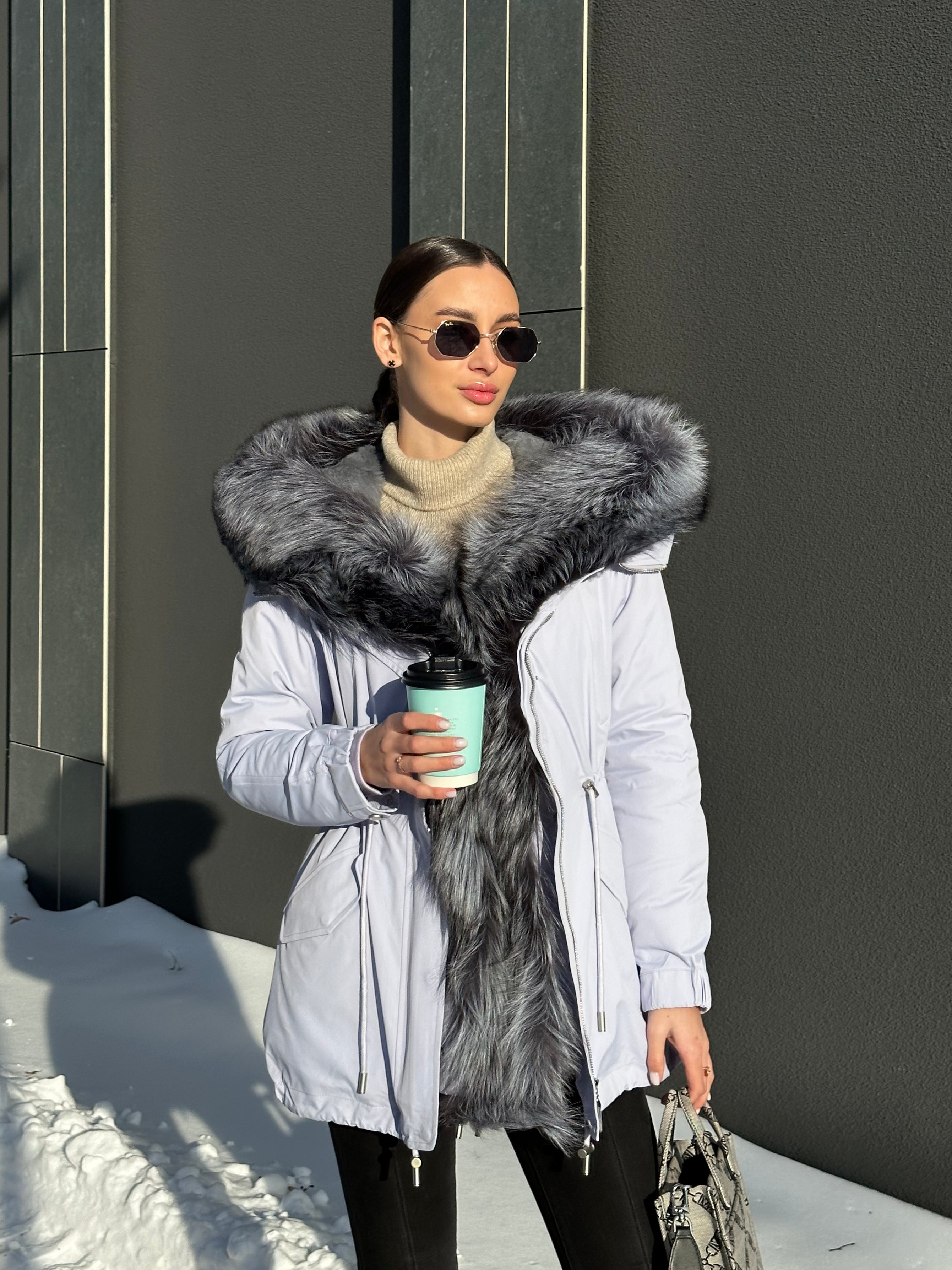 Genuine Silver Fox Fur Trim Rabbit Fur Insulated Parka - Energize Trek