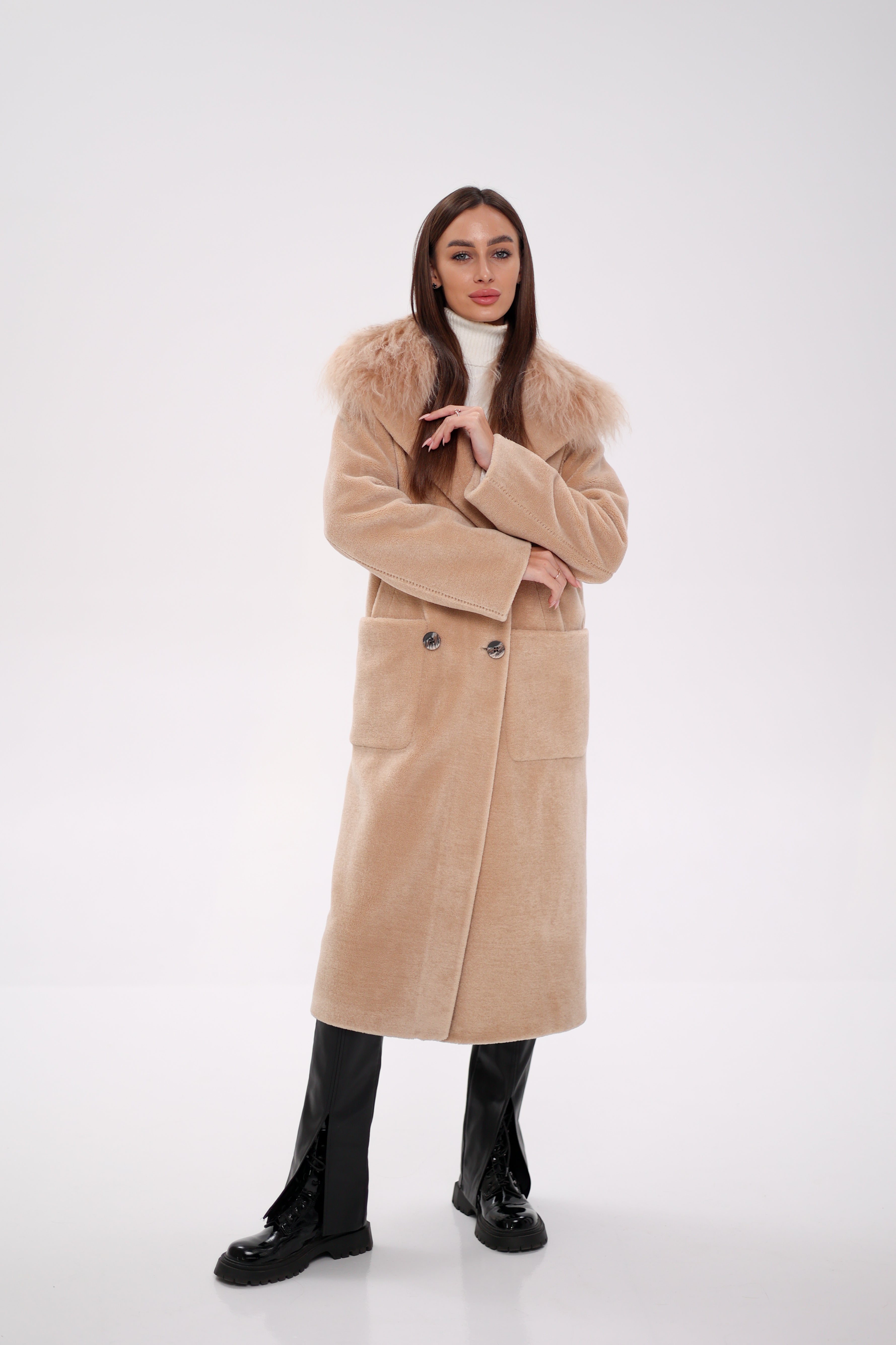 Genuine Lama Fur Virgin Wool Coat - Energize Trek
