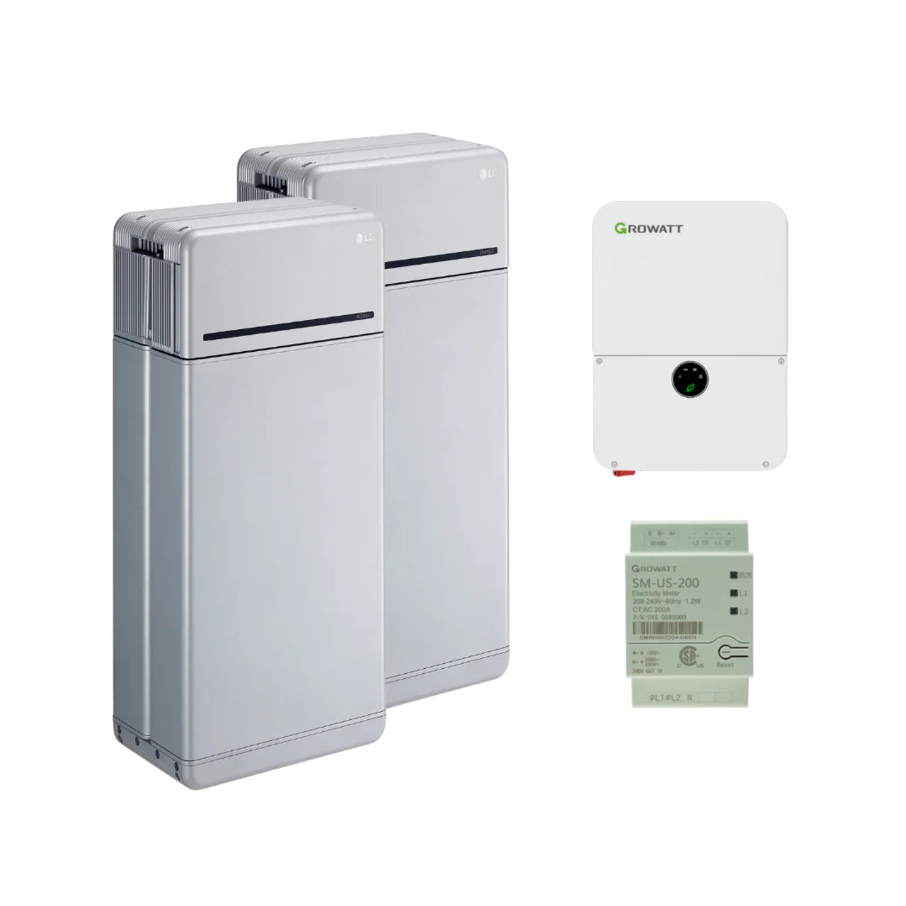 LG 16H Prime 16kWh High Voltage Battery Bundle with Growatt 7.6kW or 11.4kW Grid-Tie Inverter - Energize Trek
