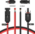 Solar Extension Cable with Extra Free Connectors(xx FT Red+xx FT Black)