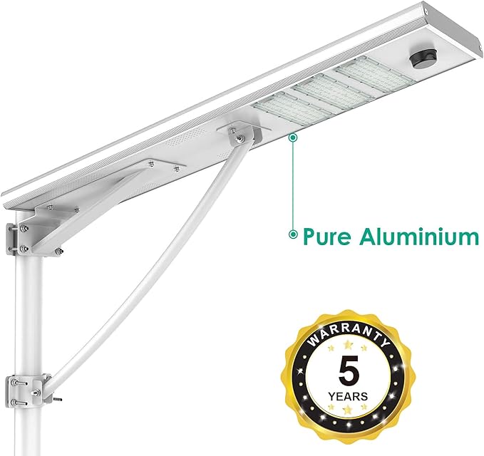 6000W Aluminum Frame LED Integrated Solar Street Light, IP65 Waterproof , Radar Sensor + Light Sensor, Dusk to Dawn Solar - Energize Trek