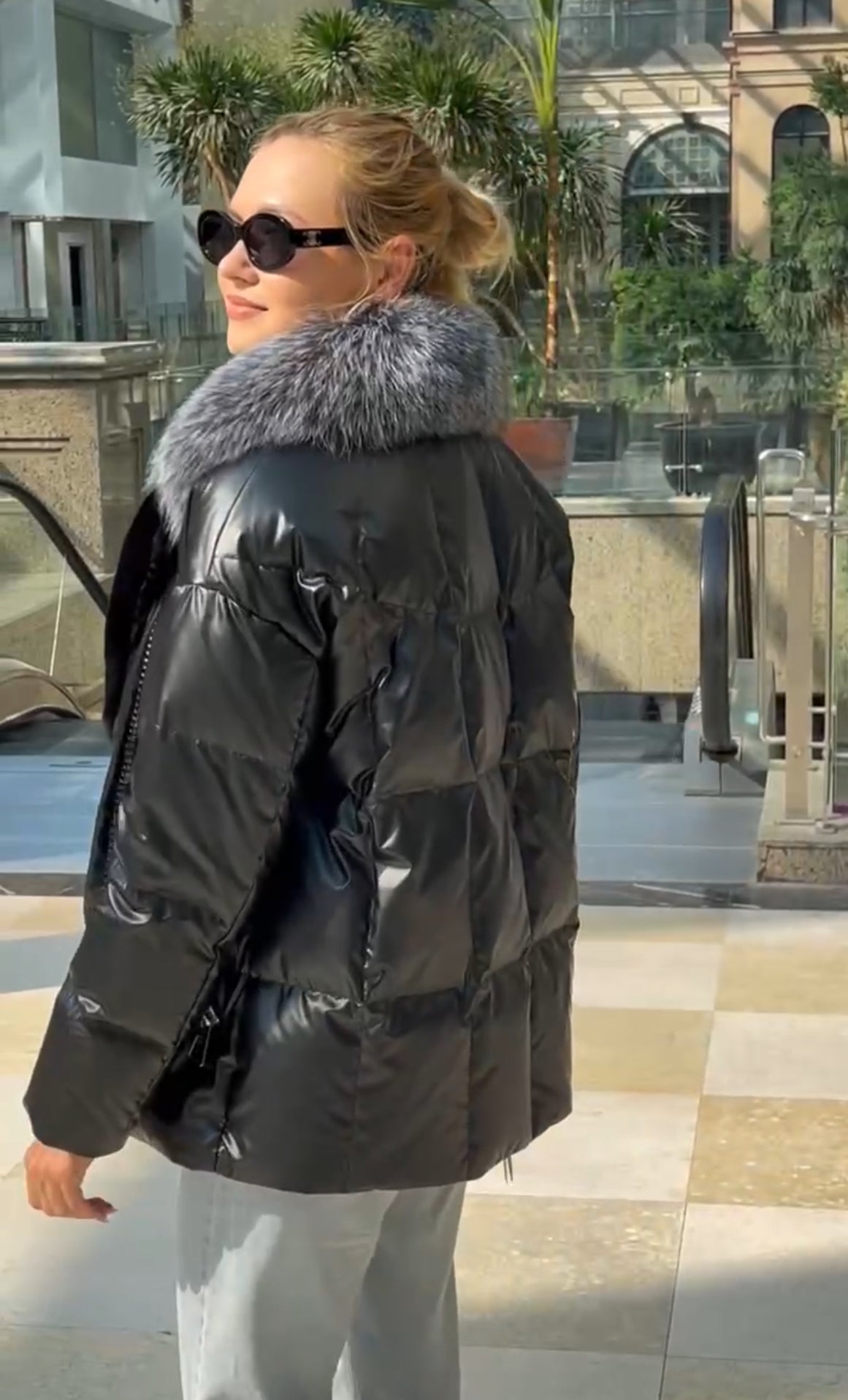 Genuine Silver Fox Fur Down Fill Water-Repellent Coat - Energize Trek