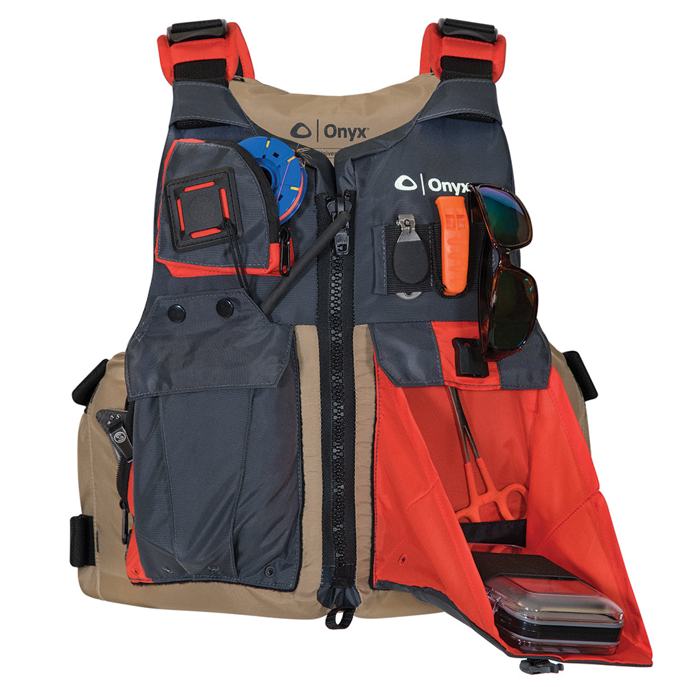 Onyx Kayak Fishing Vest Adult Universal TanGrey 12170070600417