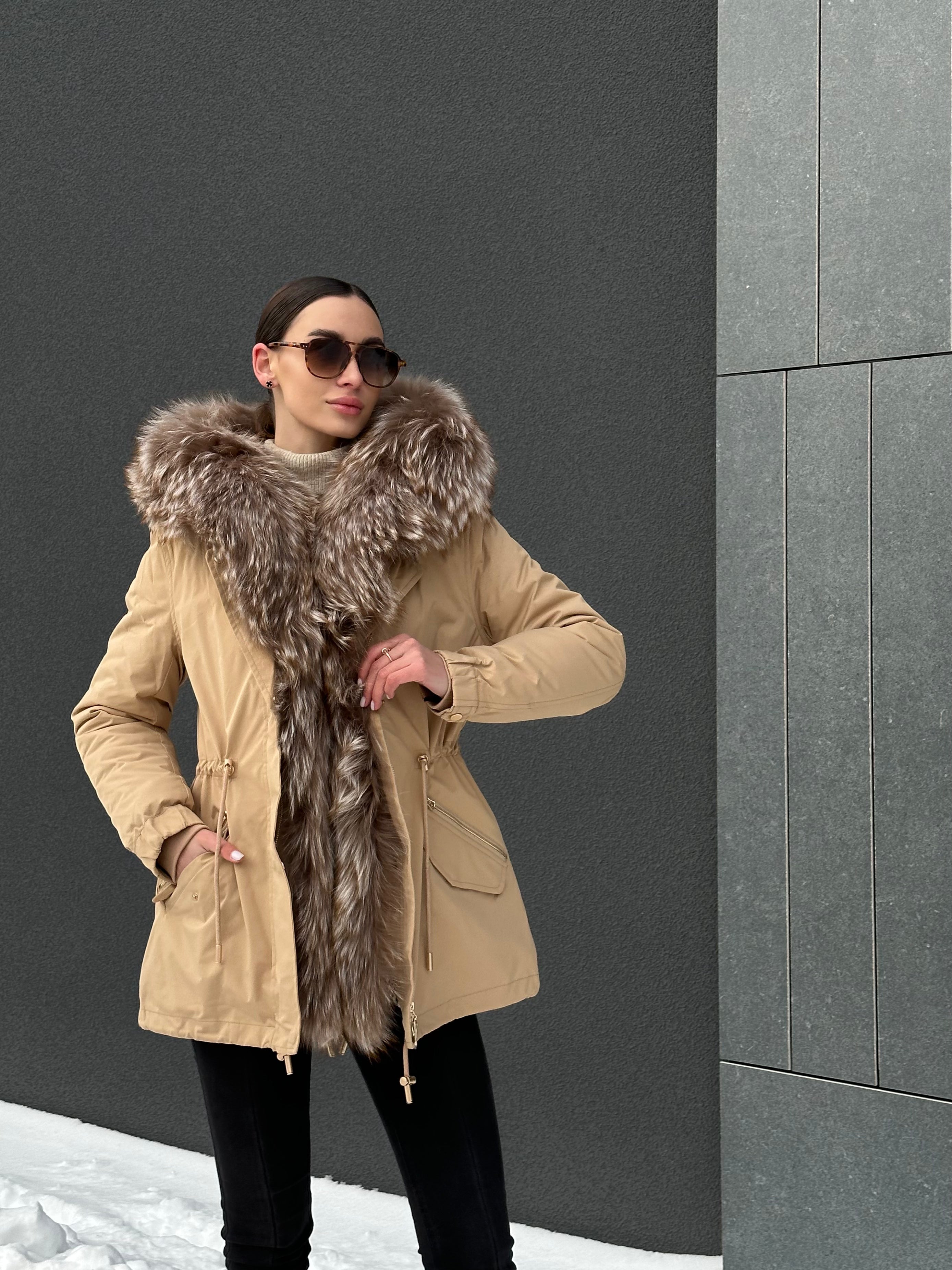 Genuine Silver Fur Trim Parka with Rabbit Fur Insulation - Energize Trek