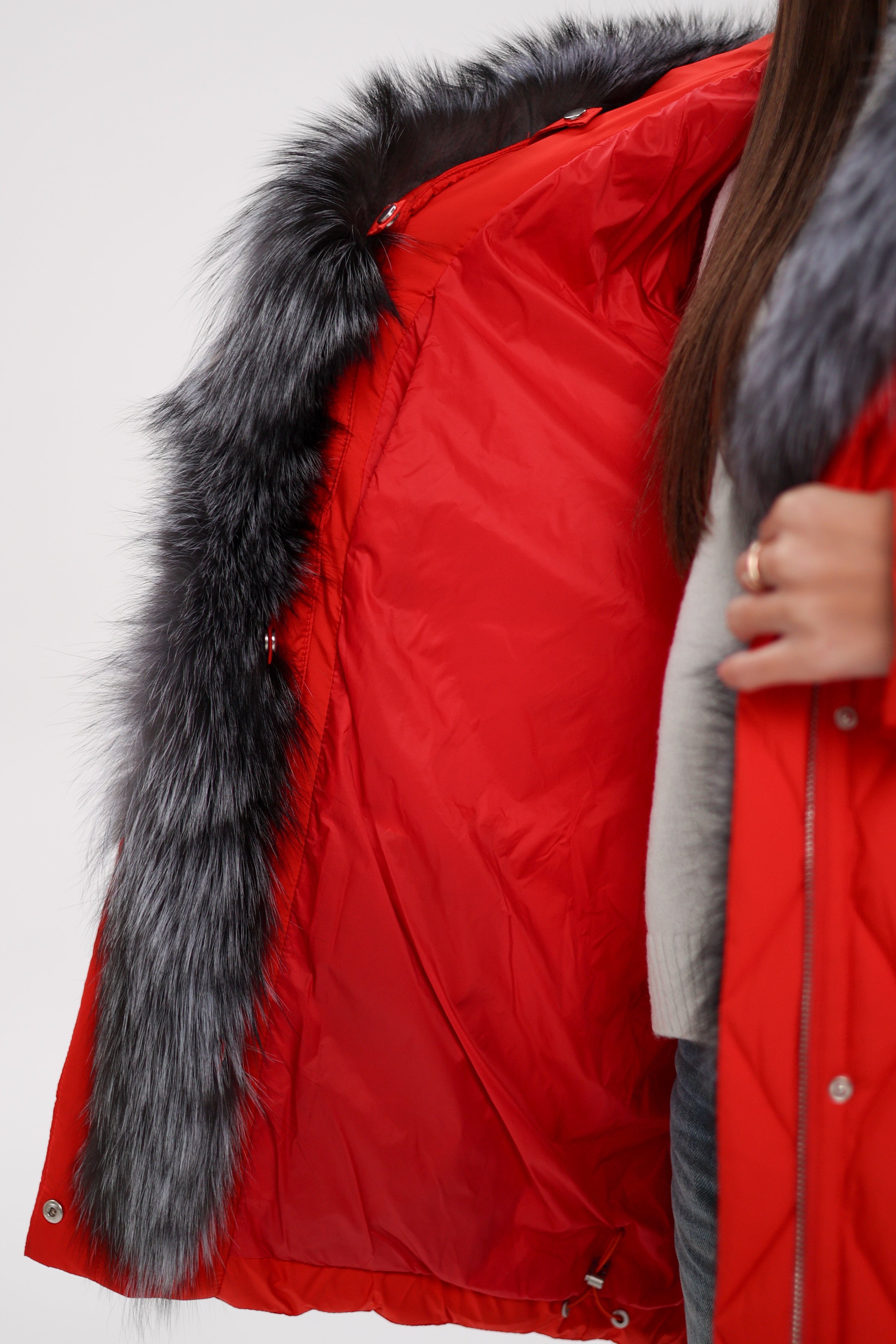 Genuine Silver Fox Down Fill Hooded Parka - Energize Trek