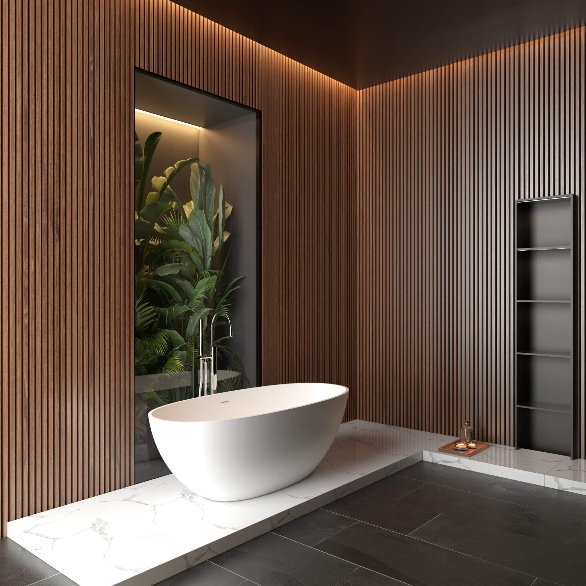 65" Luxury Freestanding Soaking Bathtub With Overflow And Pop-Up Drain (SAK69451) - Energize Trek
