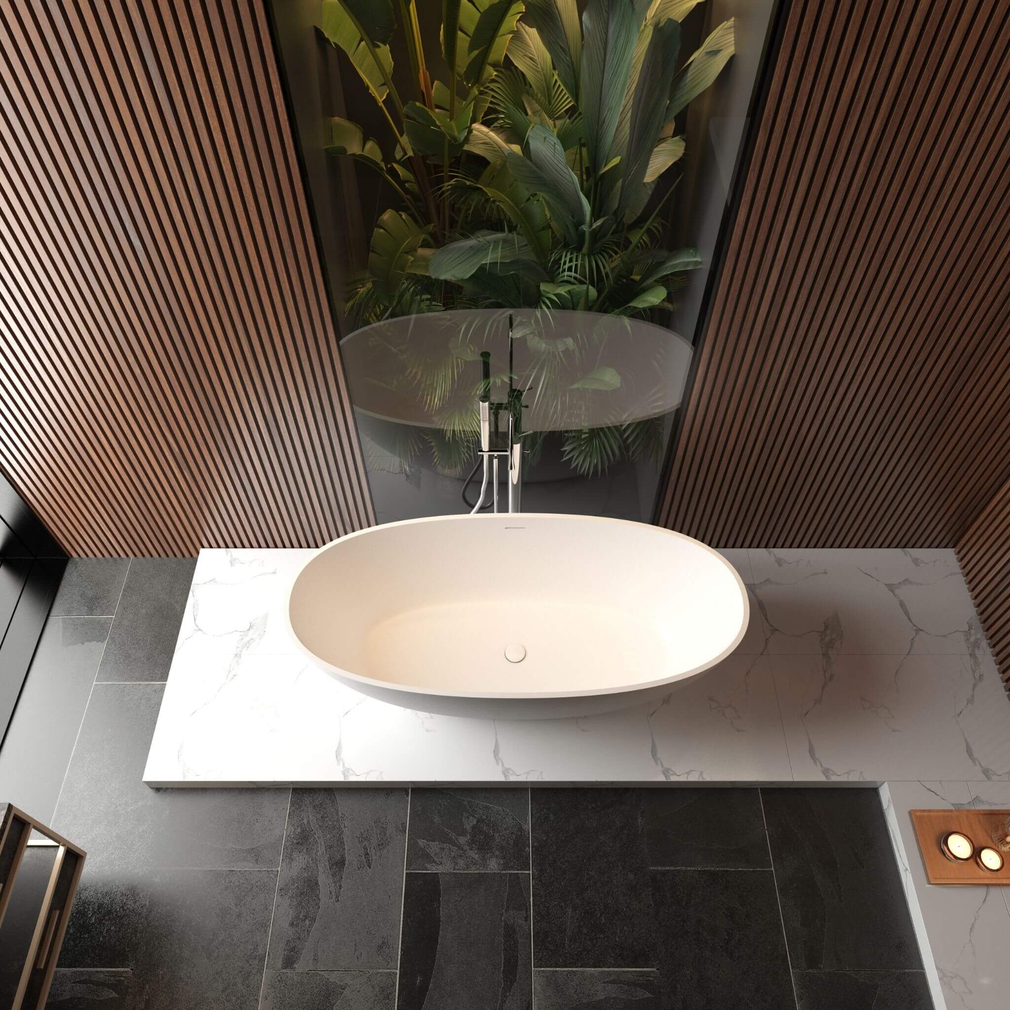 65" Luxury Freestanding Soaking Bathtub With Overflow And Pop-Up Drain (SAK69451) - Energize Trek