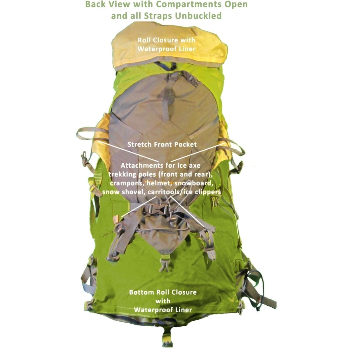 66 or 72 Liter Aarn Effortless Rhythm Backpack - Energize Trek